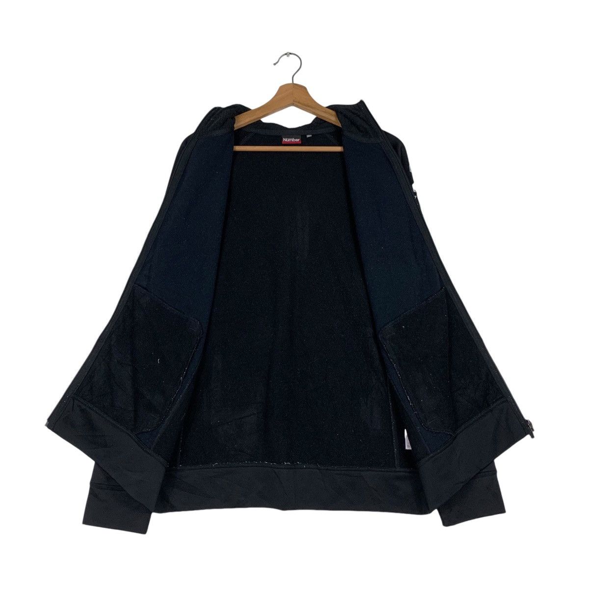 Japanese Brand NUMBER ATHLETICS Big Logo Zipper Hoodie Sweatshirt #1277-C57 Size US L / EU 52-54 / 3 - 10 Thumbnail