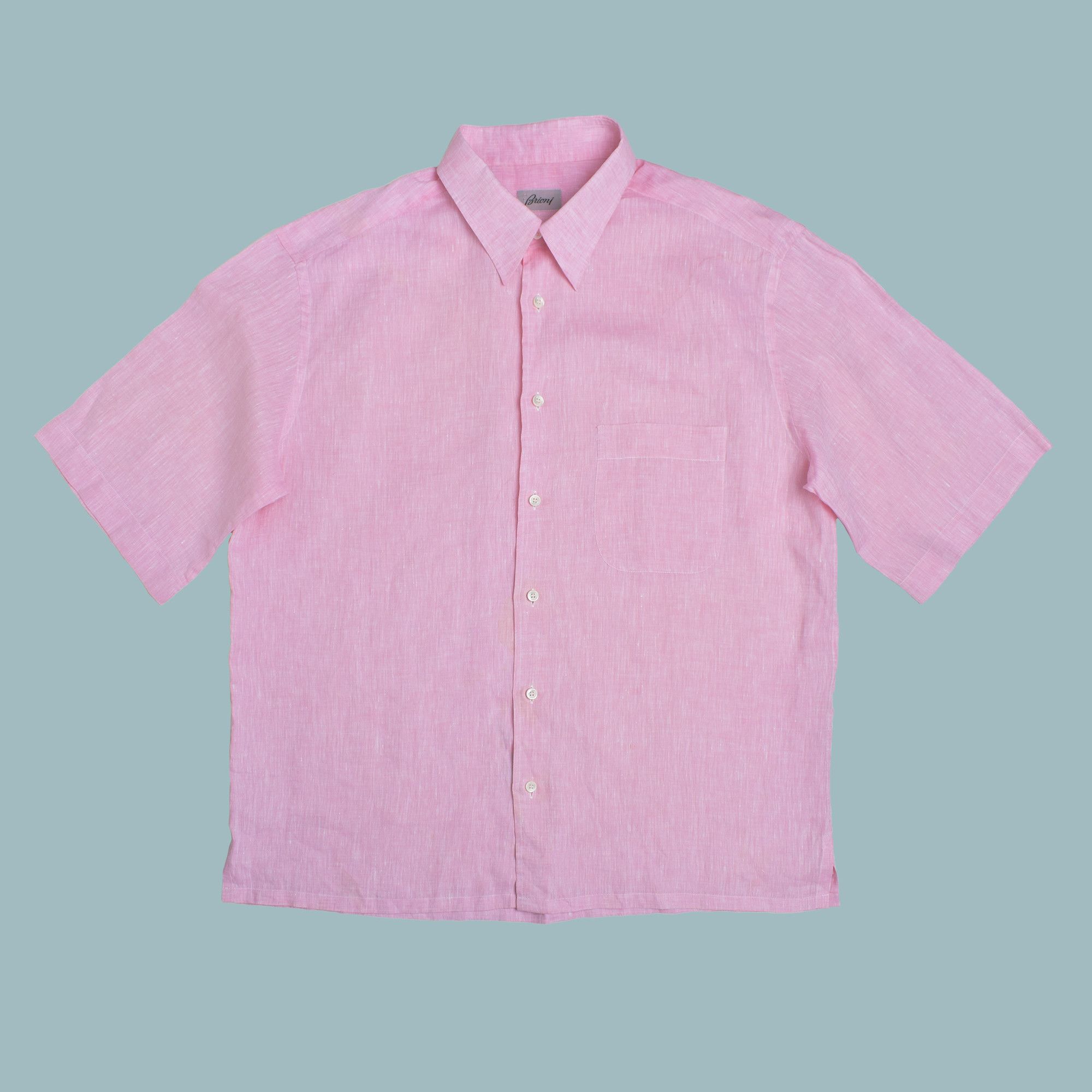 Brioni BRIONI LINEN PINK SHIRT MADE IN ITALY XL Size US XL / EU 56 / 4 - 1 Thumbnail