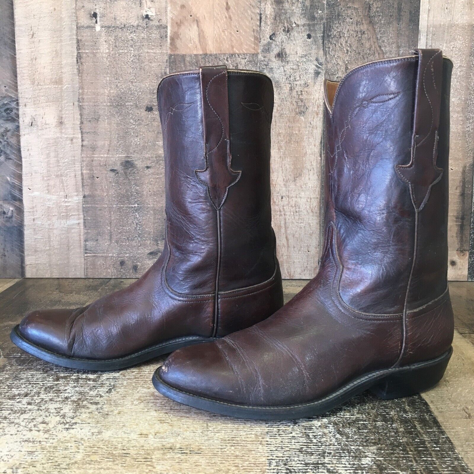 Lucchese Lucchese P0468 Vintage Roper Brown Cowboy Boots Mens 7.5 E Size US 7.5 / EU 40-41 - 12 Thumbnail