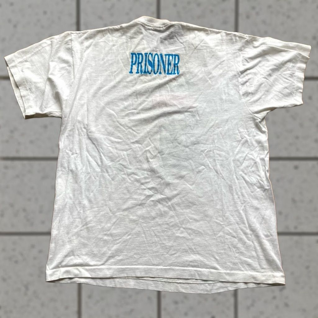 Fruit Of The Loom VINTAGE PRISONER T Shirt Mens XL 1990 White Single Stitch Mission Sisters Size US XL / EU 56 / 4 - 1 Thumbnail