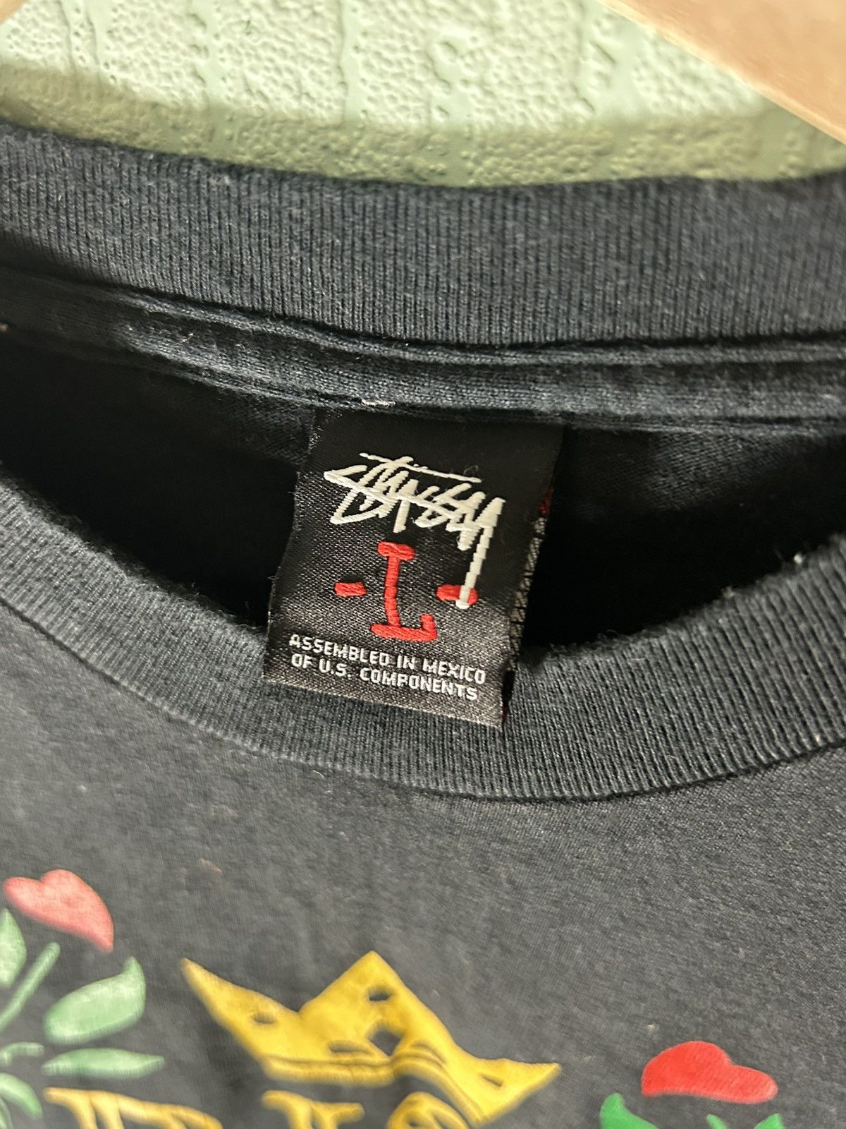Stussy × Vintage Vintage Stussy "Rise Up" t-shirt Size US L / EU 52-54 / 3 - 6 Thumbnail