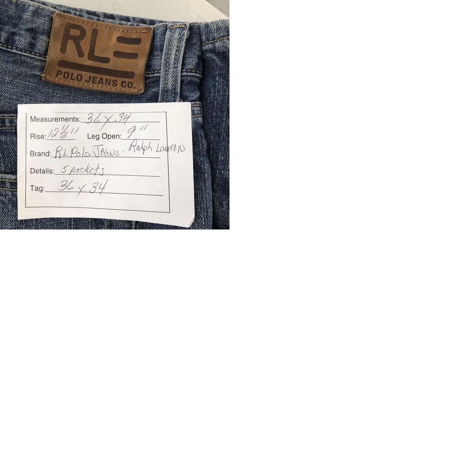 Polo Ralph Lauren VINTAGE Polo Ralph Lauren Hayden Jeans Mens 36x34 Relaxed Fit Straight Leg Blue Denim 90s Grunge Retro Polo Jeans Company Mens Jeans Size US M / EU 48-50 / 2 - 11 Thumbnail
