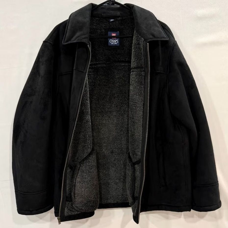 Chaps VINTAGE Chaps Bomber Jacket Men M Black Faux Fur Lined Suede Zip Size US M / EU 48-50 / 2 - 2 Thumbnail