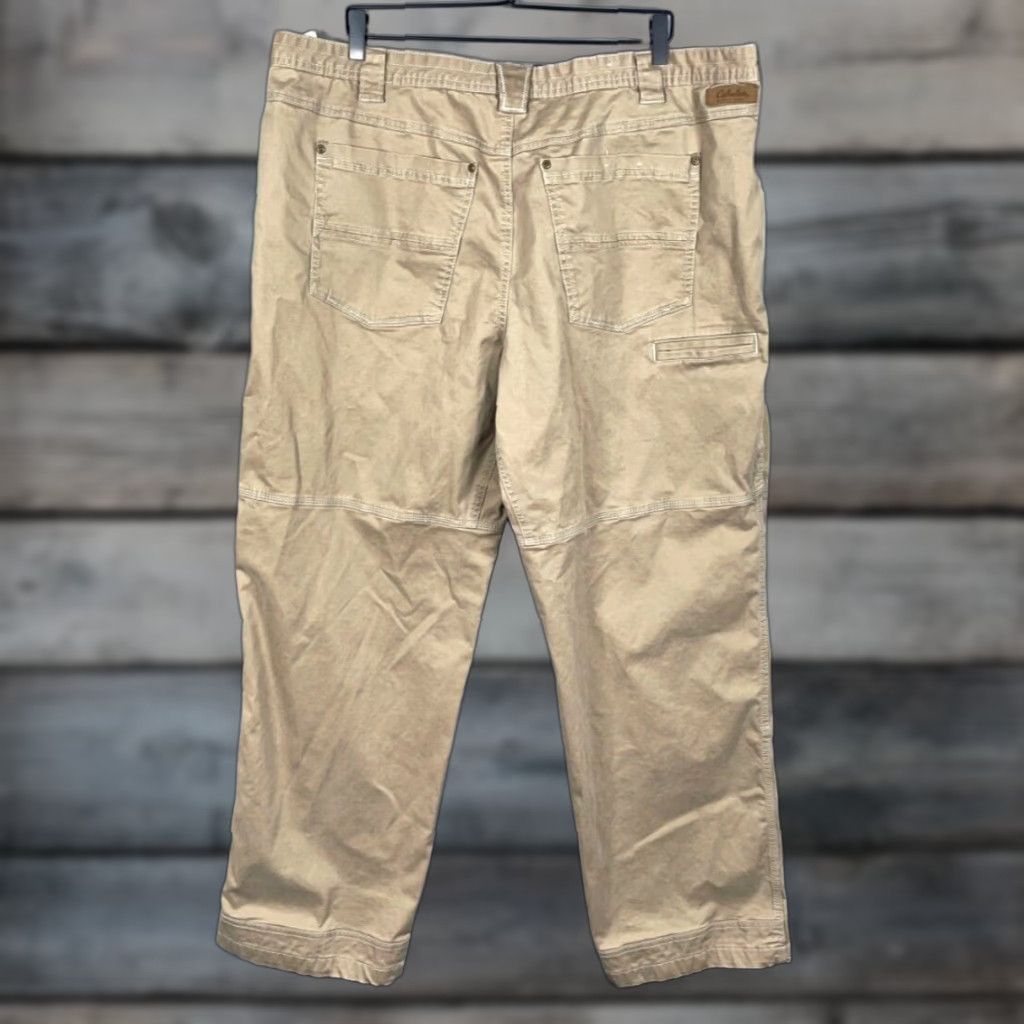 Vintage Cabela's Pants Mens 44 x 34 Cargo Straight Beige Heavy Cotton-Blend Stretch Zip Fly Nature Mens Size US 34 / EU 50 - 1 Thumbnail
