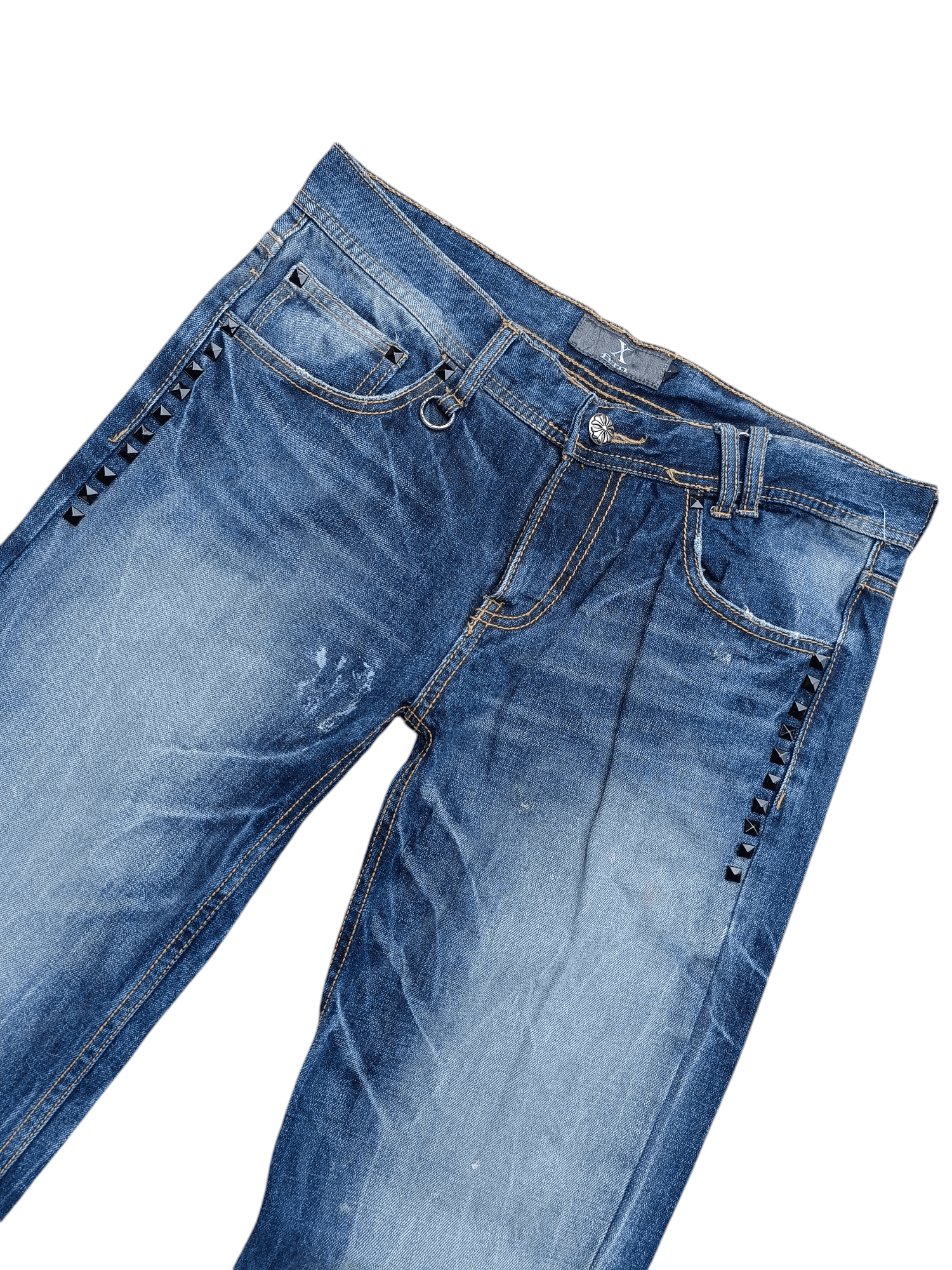 If Six Was Nine × Japanese Brand × Le Grande Bleu (L.G.B.) Vintage Japanese Brand Xfrm Stud Flared Rare Design Jeans Size US 35 - 18 Thumbnail