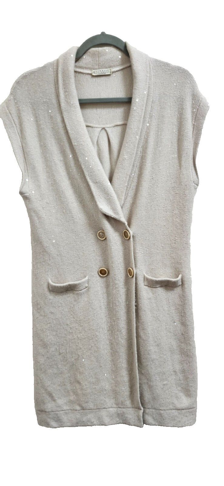 Brunello Cucinelli Brunello Cucinelli Sleeveless Shawl Cardigan Speckled Size M / US 6-8 / IT 42-44 - 3 Thumbnail