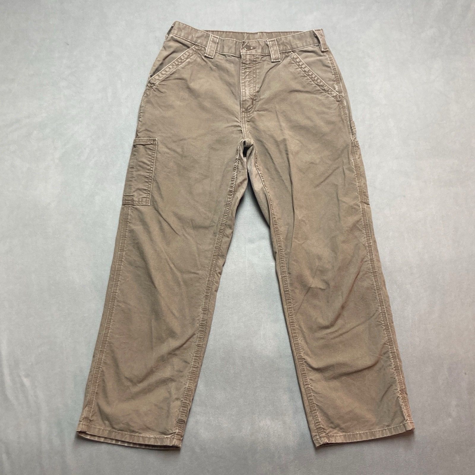 Carhartt Carhartt B151 LBR Brown Canvas Carpenter Pants 31x30 Size US 31 - 1 Thumbnail