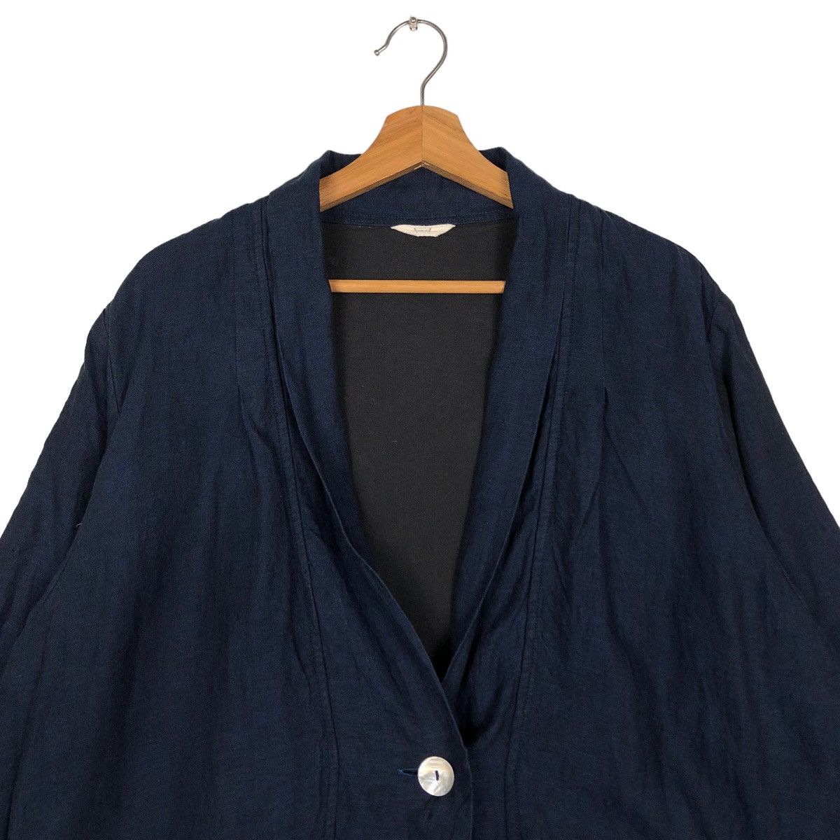 Issey Miyake 🔥Rich Black Long Jacket Double Breast Inspire Issey Miyake Size US M / EU 48-50 / 2 - 3 Thumbnail