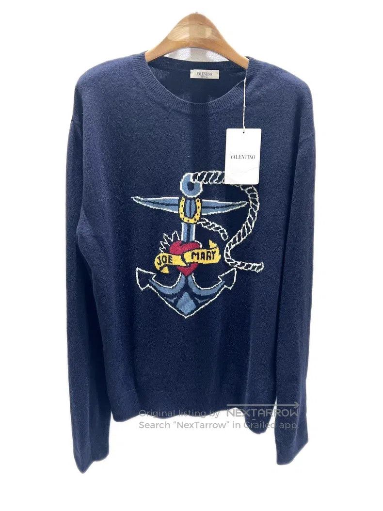 Valentino Valentino Blue long-sleeved sweater Size L / US 10 / IT 46 - 1 Thumbnail