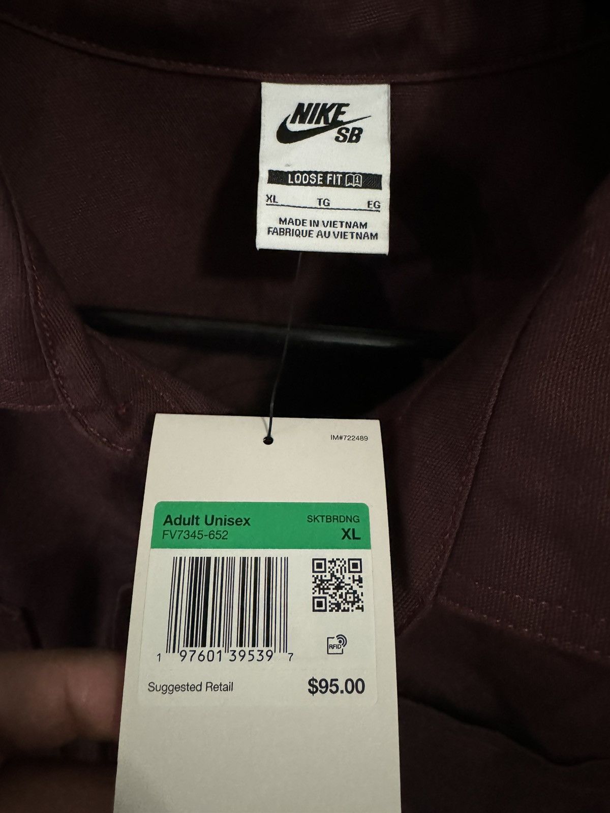 Nike SB Nike Sb Burgundy Long Sleeve Shirt Jacket Size US XL / EU 56 / 4 - 3 Thumbnail