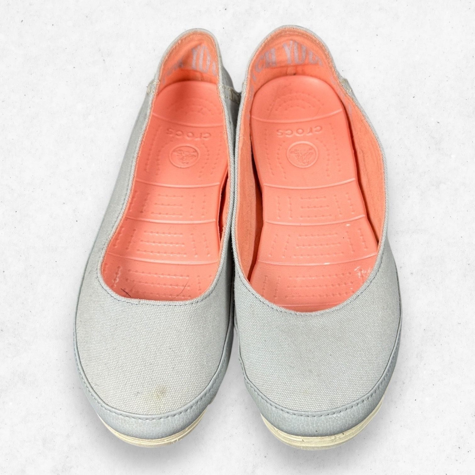 Crocs Crocs Stretch Sole Gray Canvas Ballet Flats Size 7 Size US 7 / IT 37 - 5 Thumbnail