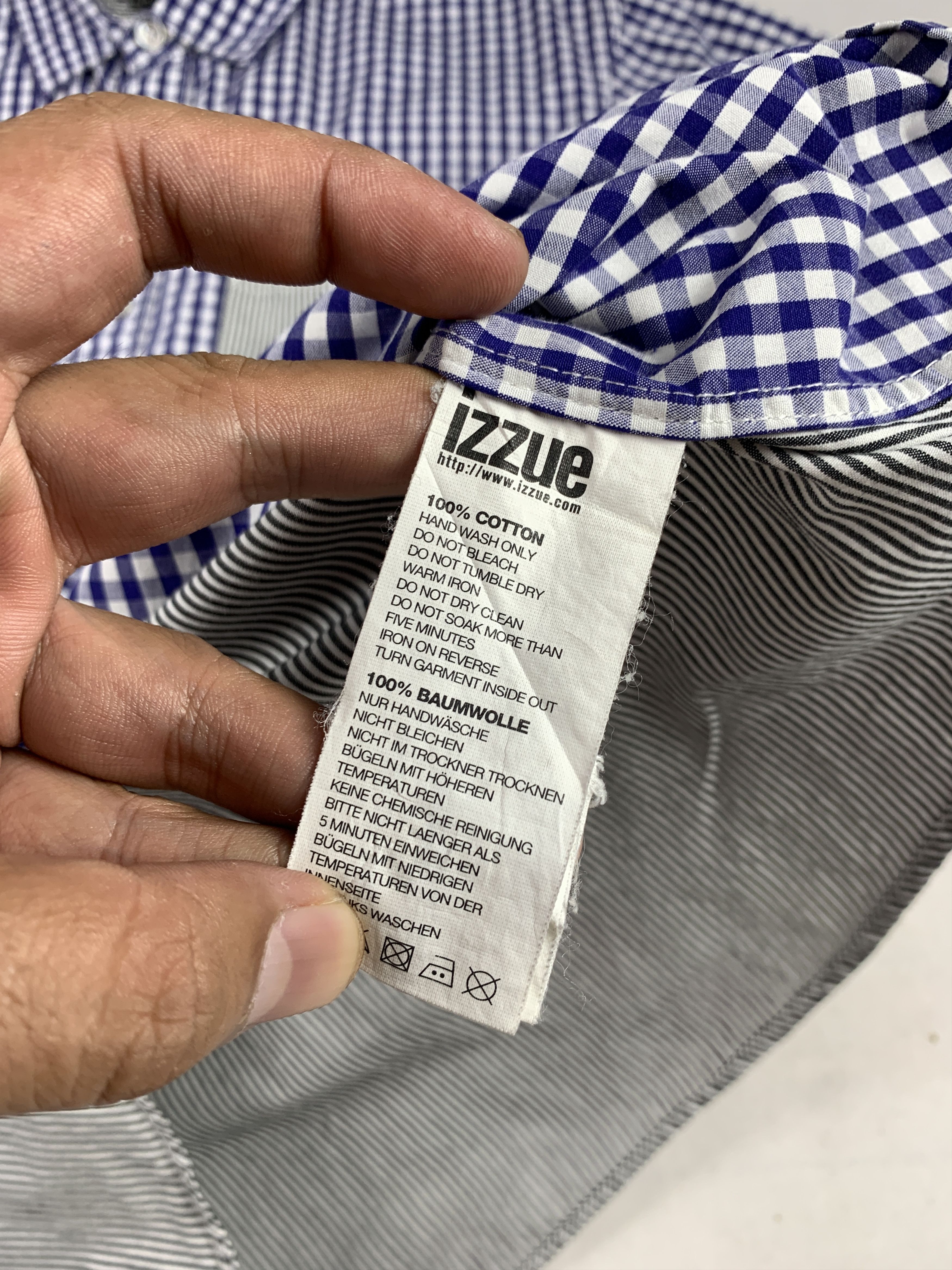 izzue Izzue Gingham & Hickory Multipattern Shirt (M) Size US M / EU 48-50 / 2 - 8 Thumbnail