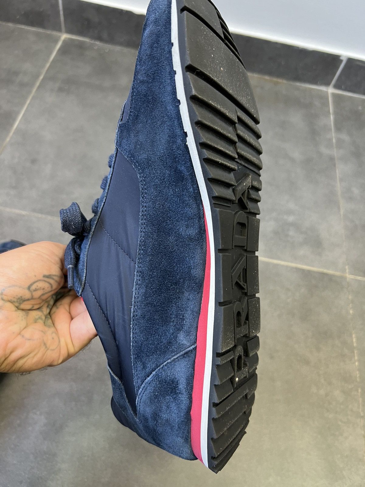 Prada Prada Men's Scamosciato Nylon suede Low-top Sneakers Size US 11 / EU 44 - 15 Thumbnail