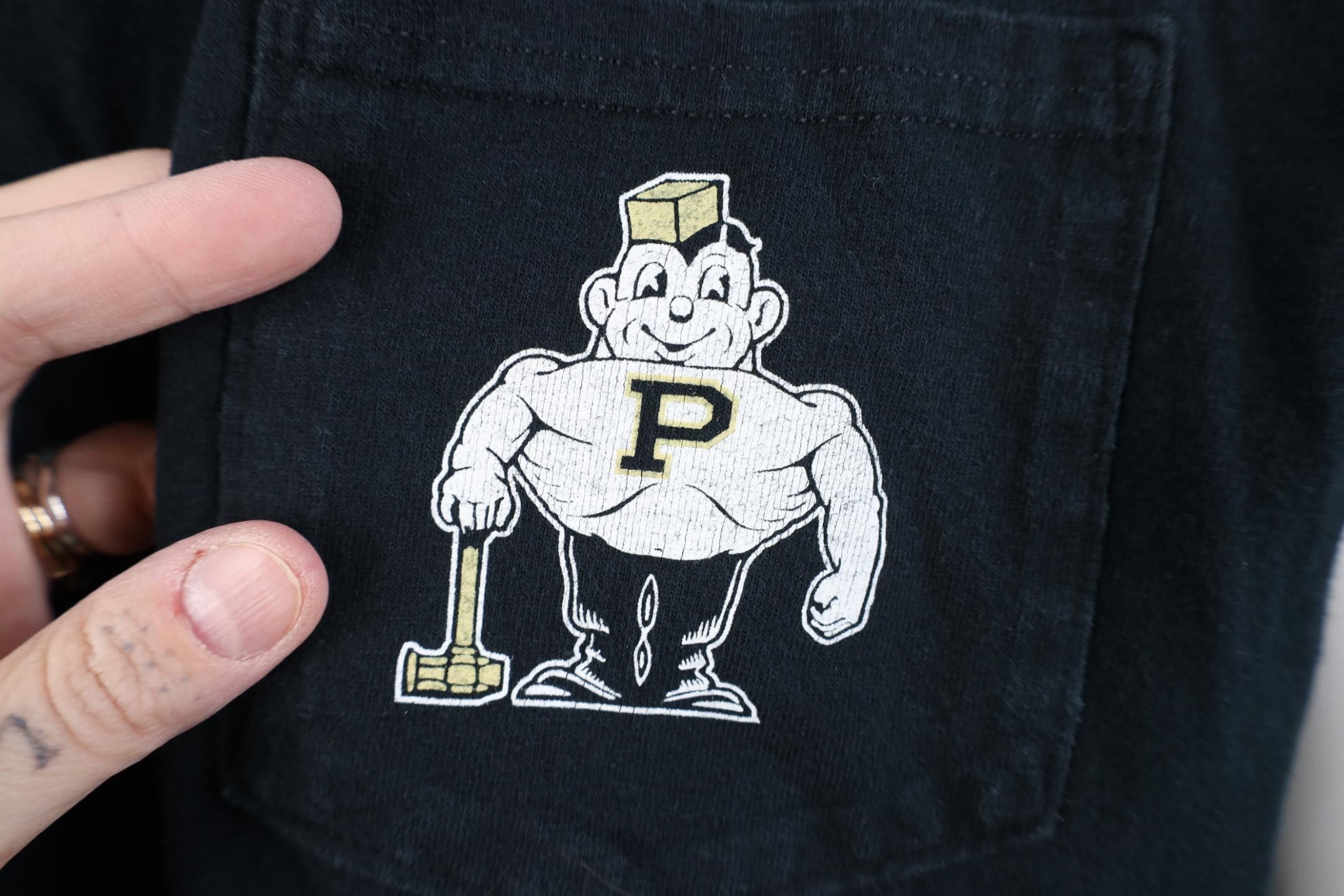 Vintage Vintage 90s Y2K Purdue University Long Sleeve T-Shirt Black Size US S / EU 44-46 / 1 - 4 Thumbnail