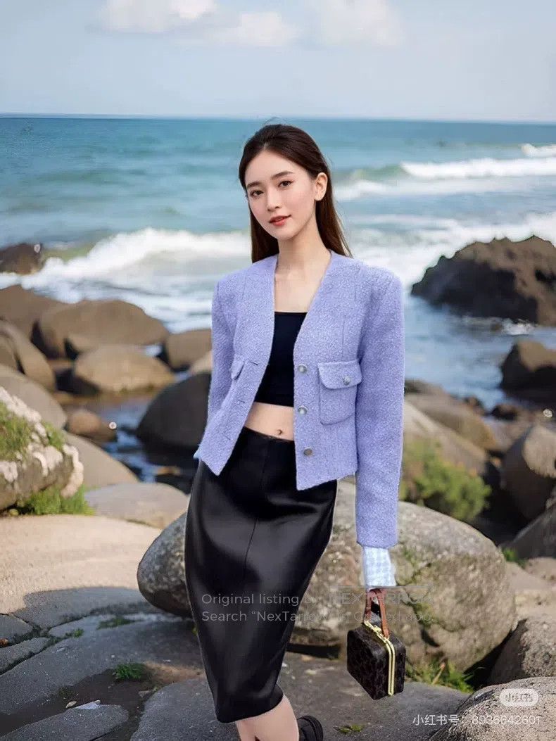 Chanel Chanel Manchester series purple V-neck tweed jacket Size XS / US 0-2 / IT 36-38 - 9 Thumbnail