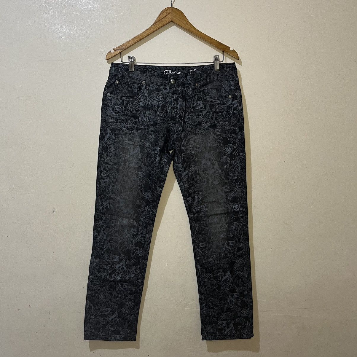 Japanese Brand Korse by Rei Takahashi Koi Fish Button Fly Denim Pants Size US 32 / EU 48 - 3 Thumbnail