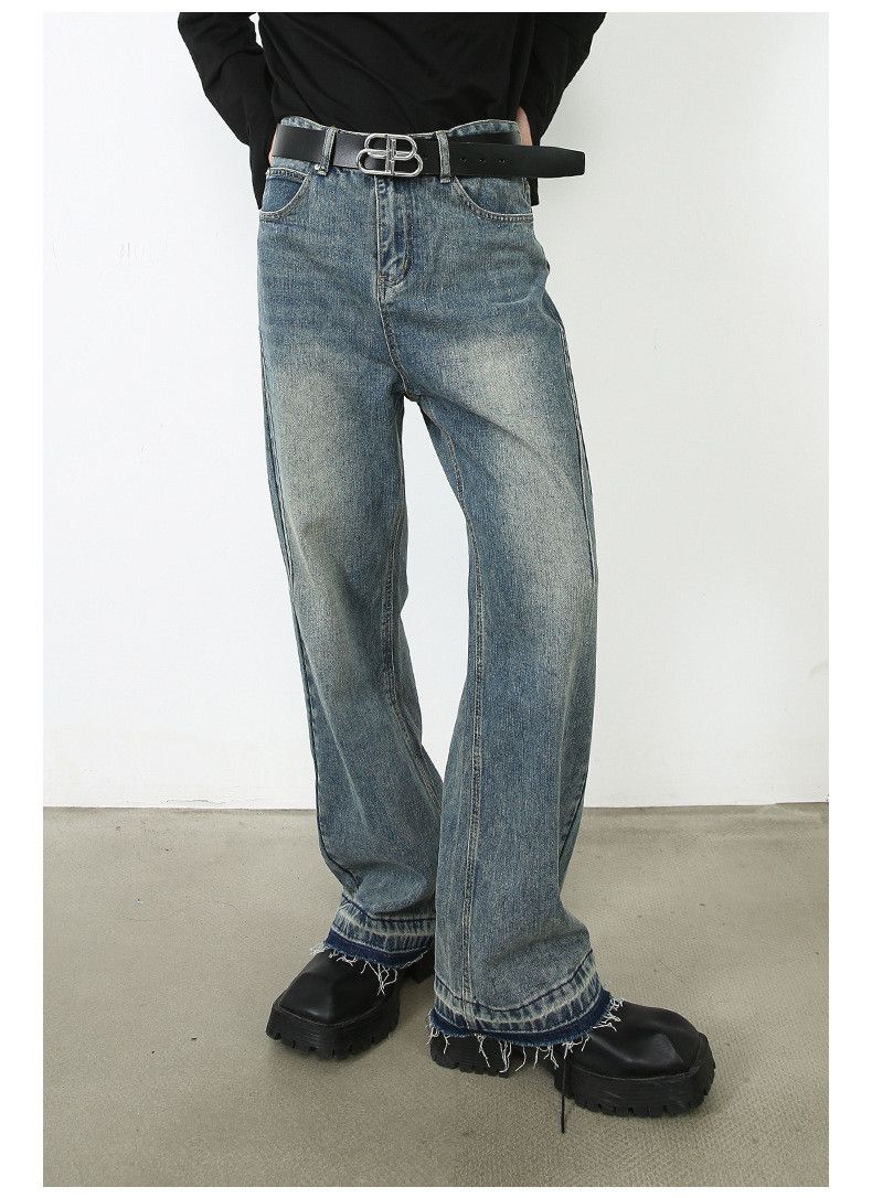Japanese Brand × Jean Japanese washed distressed loose straight jeans Size US 32 / EU 48 - 1 Thumbnail