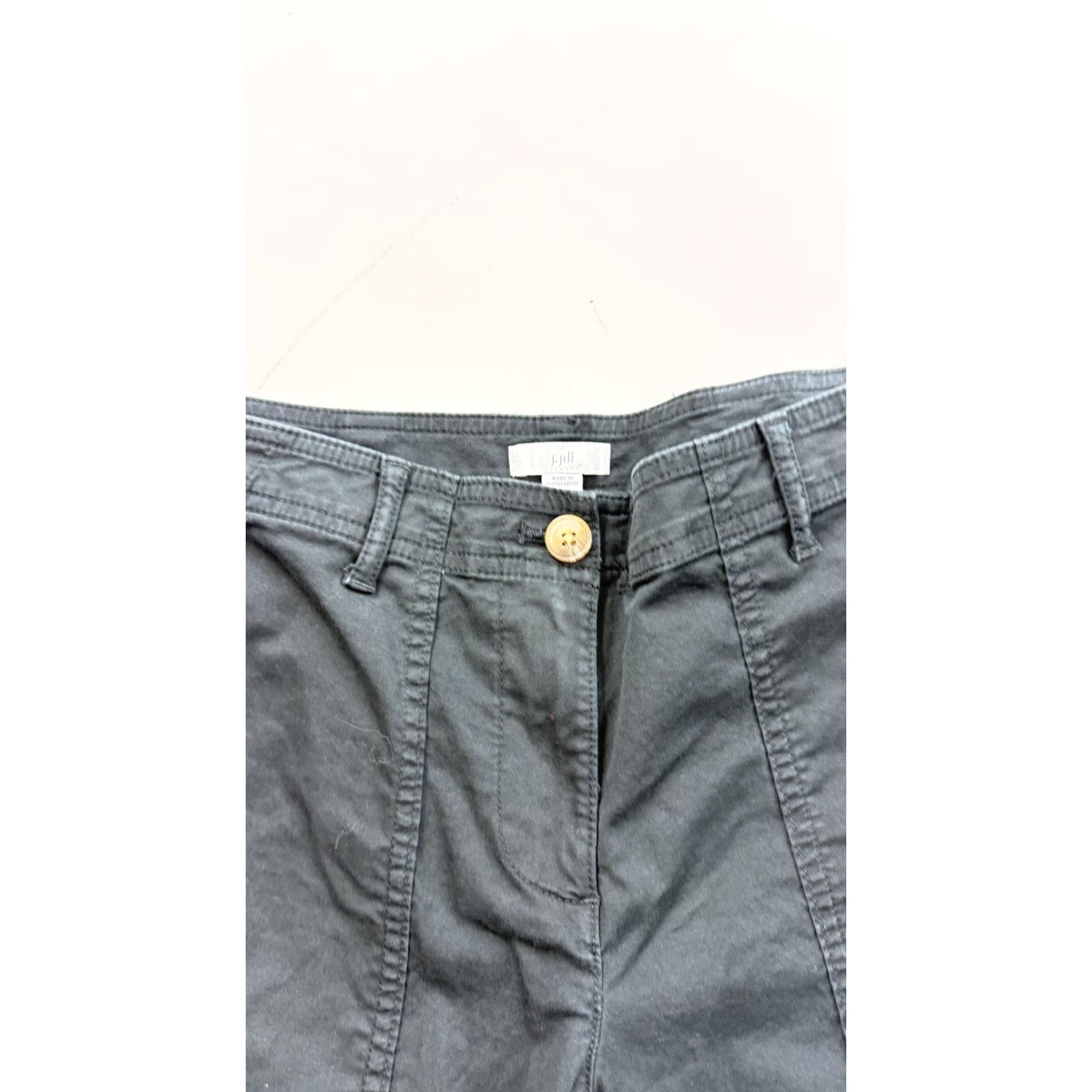 J. Jill J.Jill Pants Womens 4P Black Pima Cotton Crop Cuffed Straight Leg Twill Casual Size 27" / US 4 / IT 40 - 4 Thumbnail