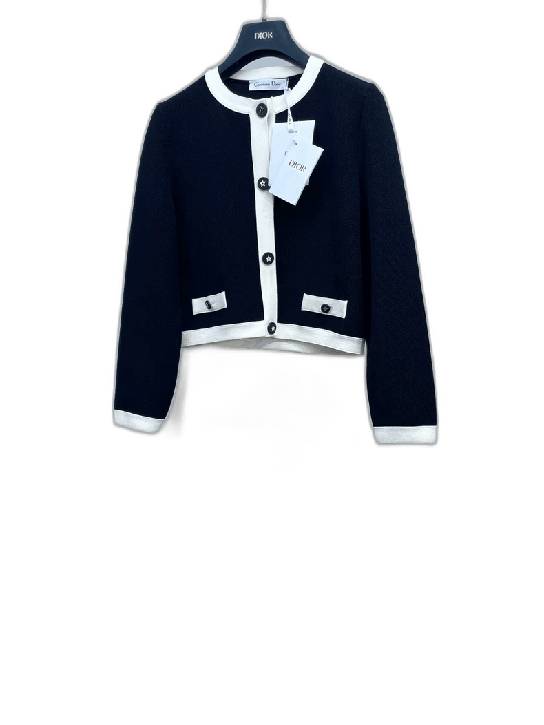 Dior Dior Black and White Knit Cardigan Jacket-2506 Size S / US 4 / IT 40 - 1 Thumbnail