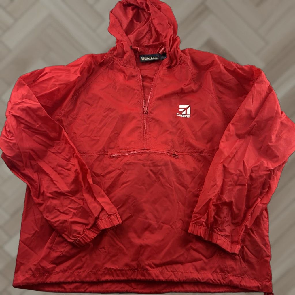Vintage VTG Harvard Square Cessna Anorak Lightweight Windbreaker Jacket Mens XL Red Size US XL / EU 56 / 4 - 1 Thumbnail