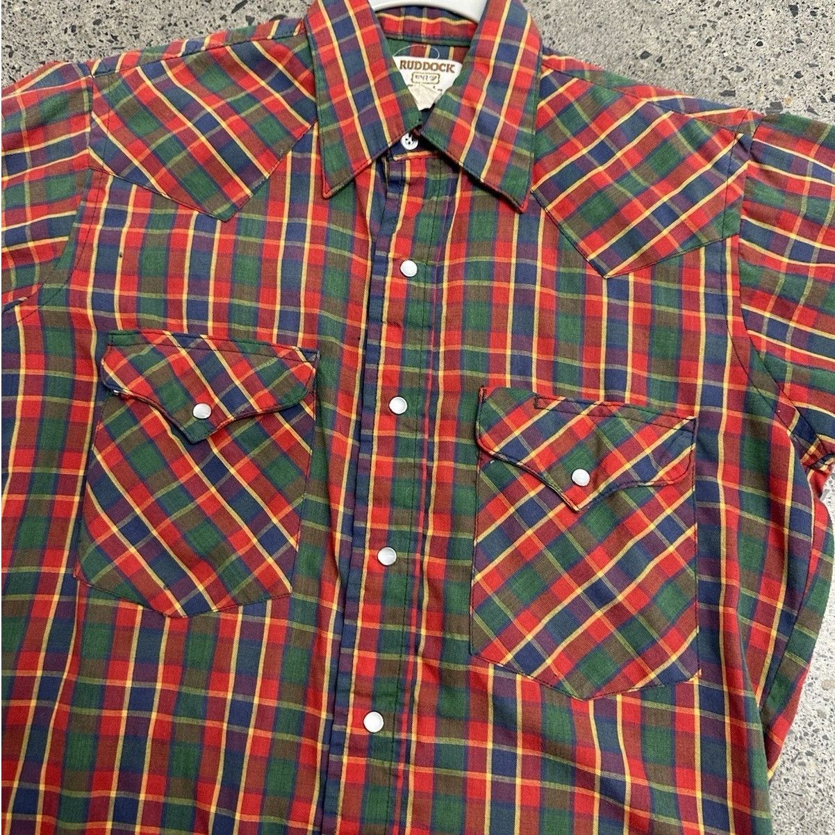 Ruddock Shirts × Vintage Vintage Ruddock Shirt Adult 14.5 Red Green Western Snap Up Size US M / EU 48-50 / 2 - 2 Thumbnail