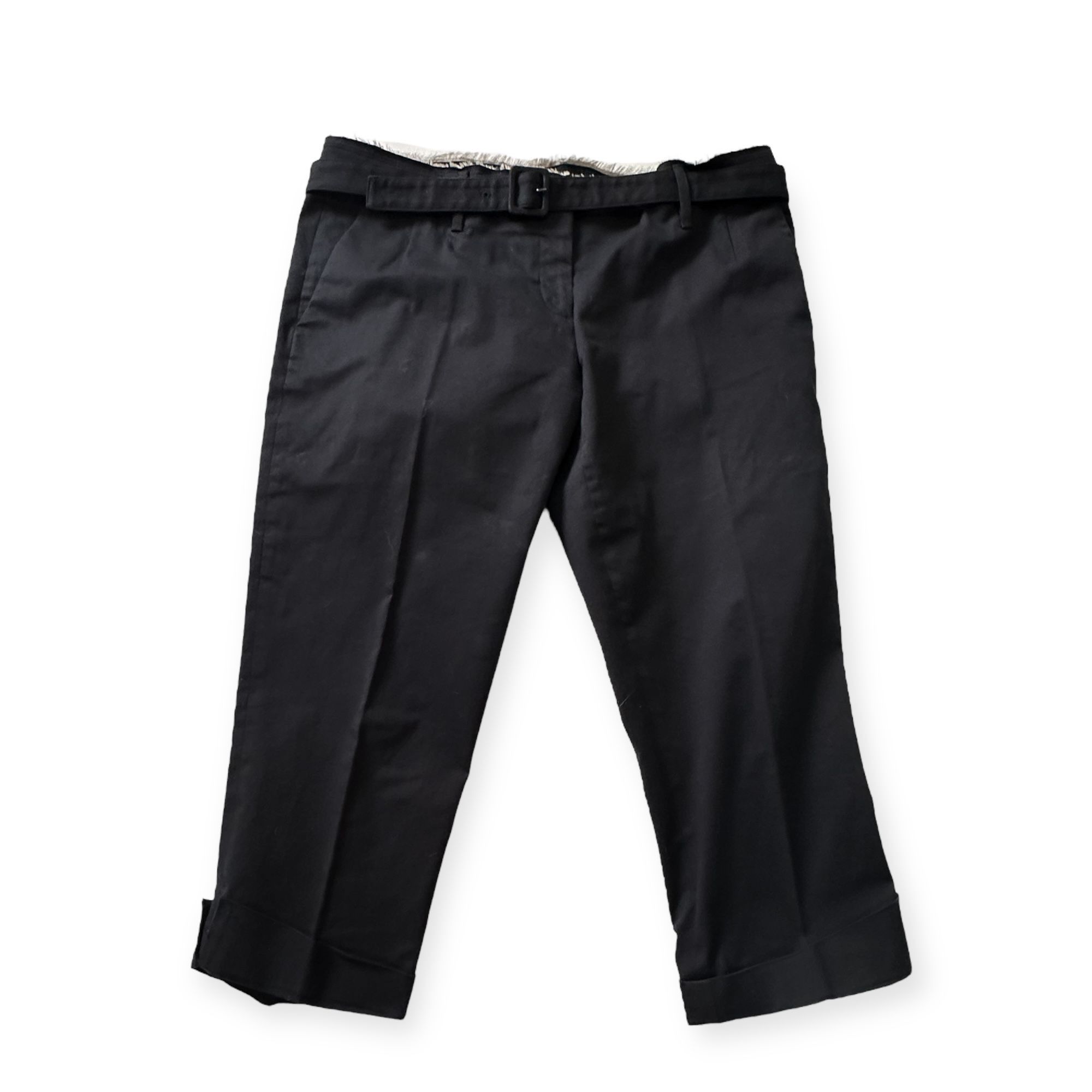 Prada Prada Blue Cropped Cotton Pants, Size Italian 46 Size 32" / US 10 / IT 46 - 5 Thumbnail