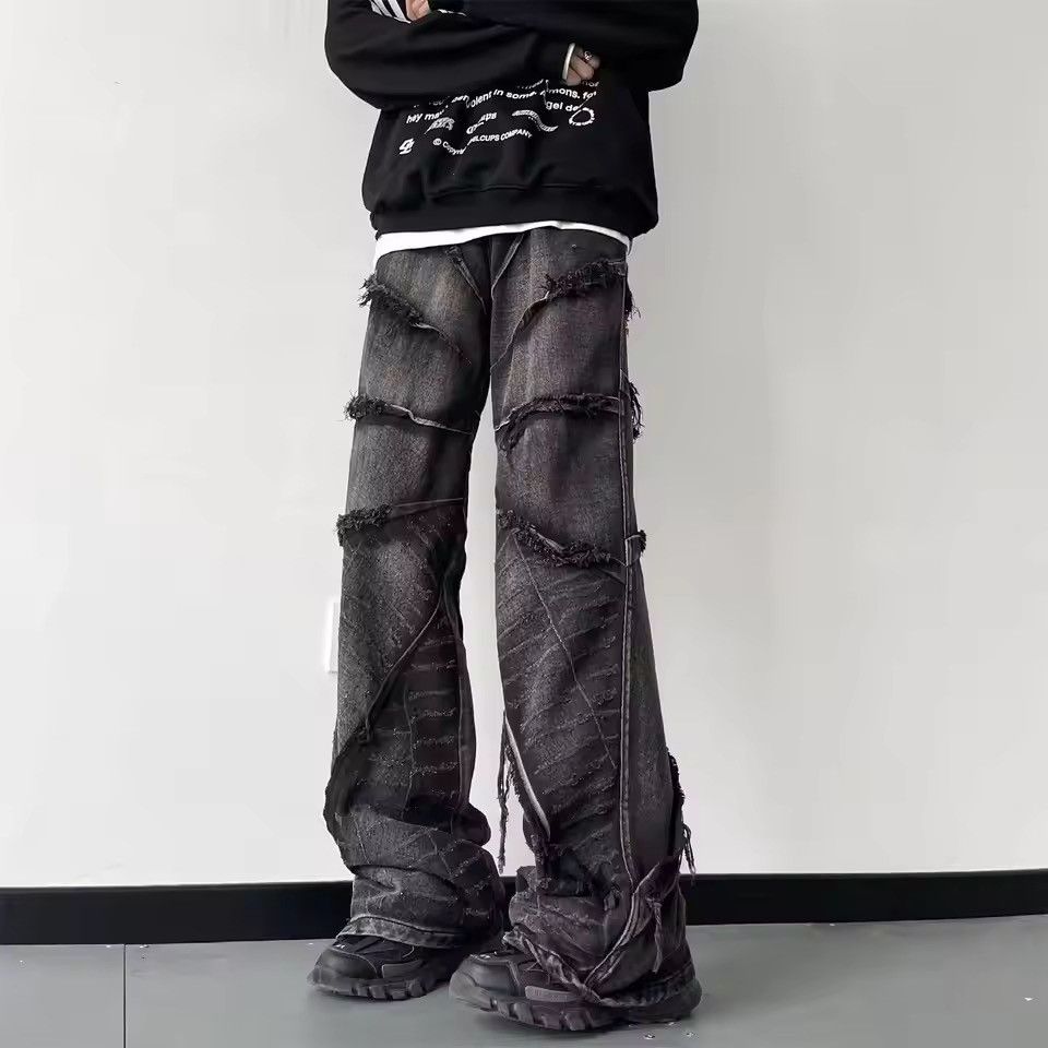 Jean Makihara x Haya Opium Stacked Embroidered Denim Jeans Size US 28 / EU 44 - 4 Thumbnail