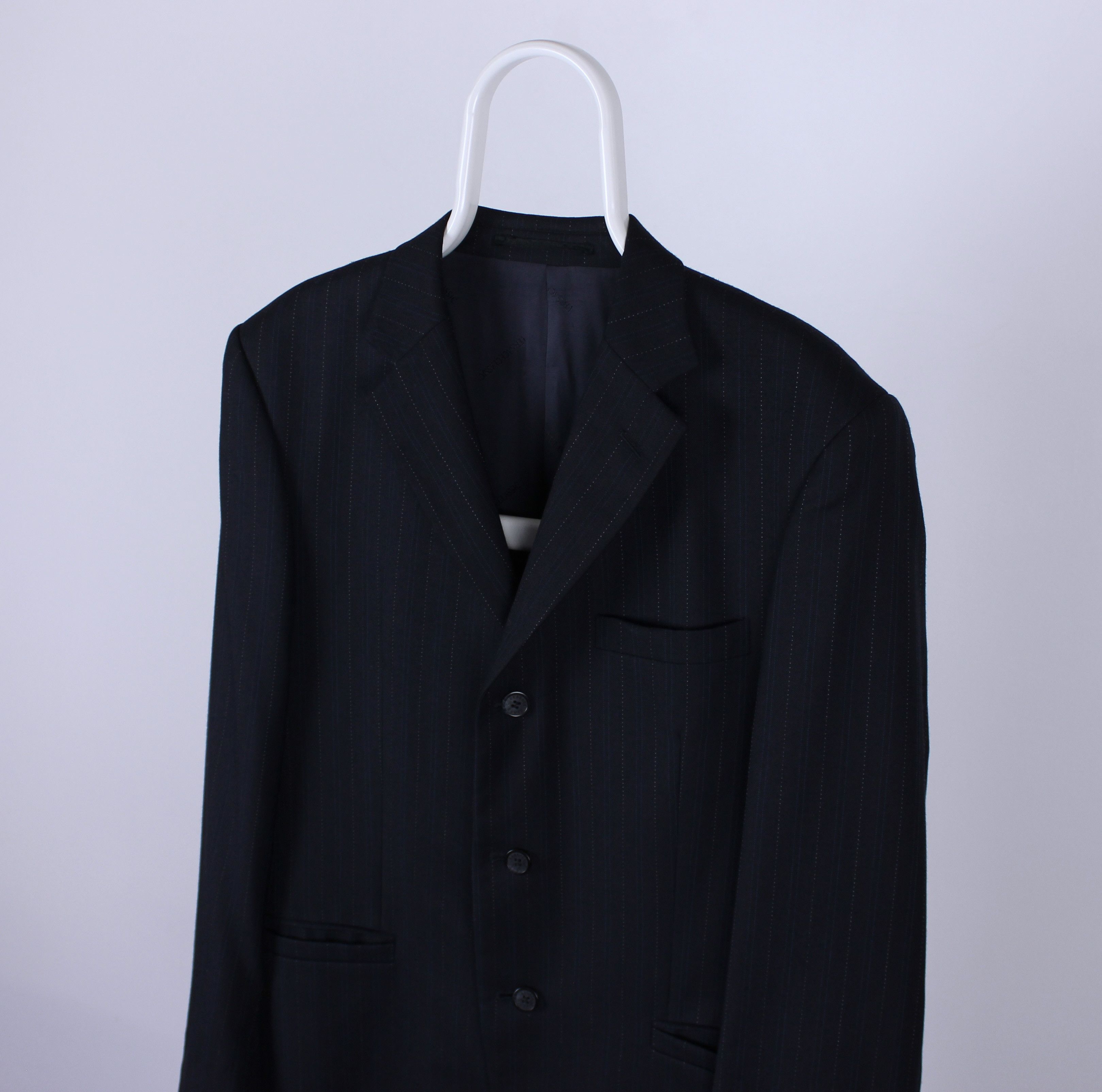 Versace blazer men classic tailoring navy blue striped 50
