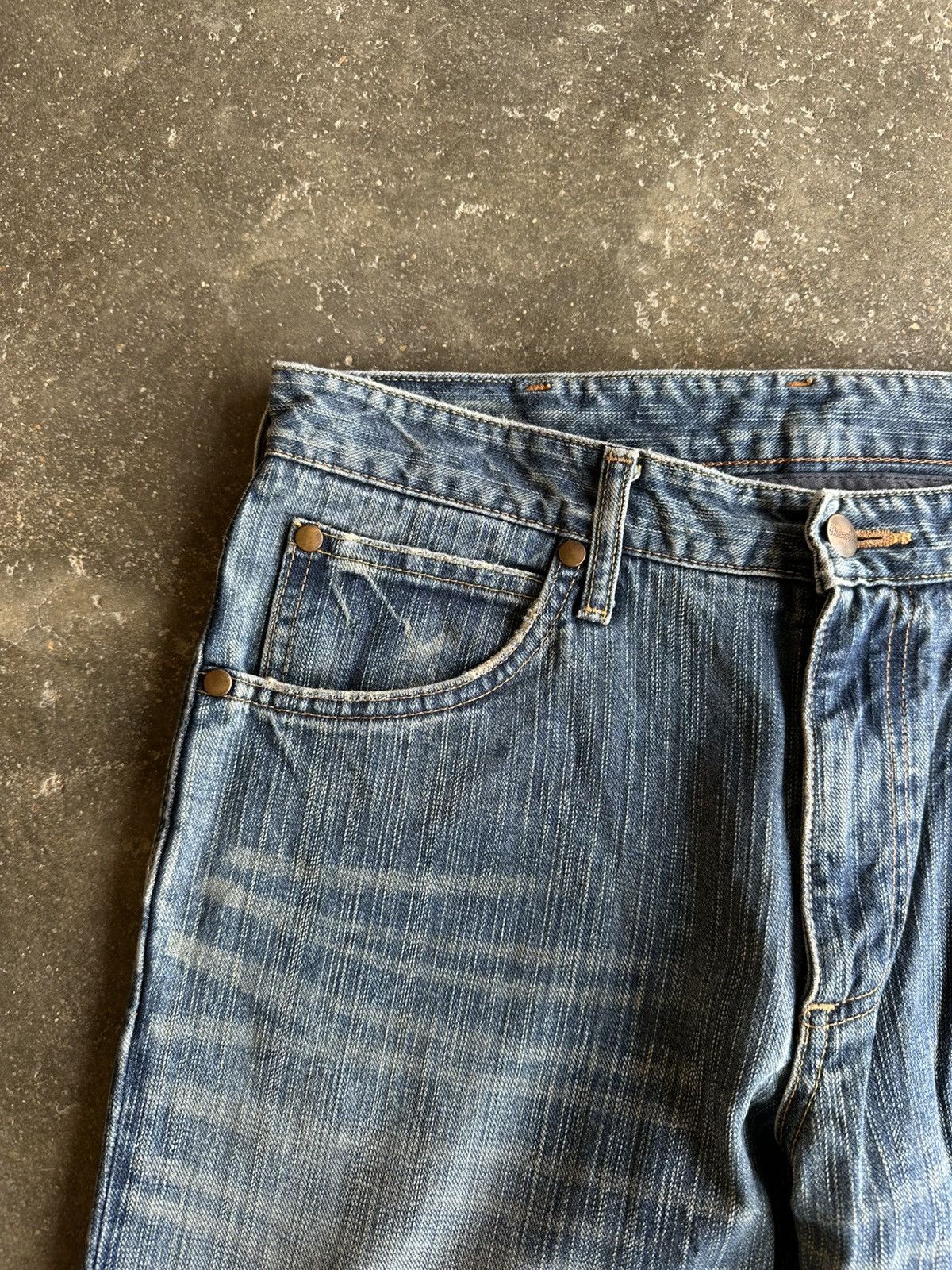 Vintage VINTAGE WRANGLER JEANS RARE PATINA DENIM PANTS Size US 31 - 3 Thumbnail