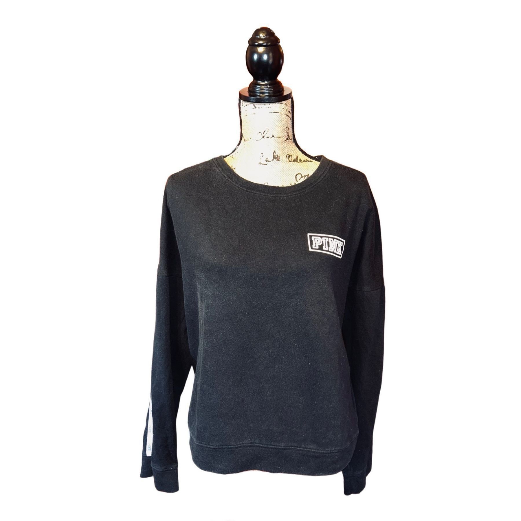 Victoria's Secret Victoria’s Secret PINK Pullover Black Sweatshirt Size L Size L / US 10 / IT 46 - 1 Thumbnail