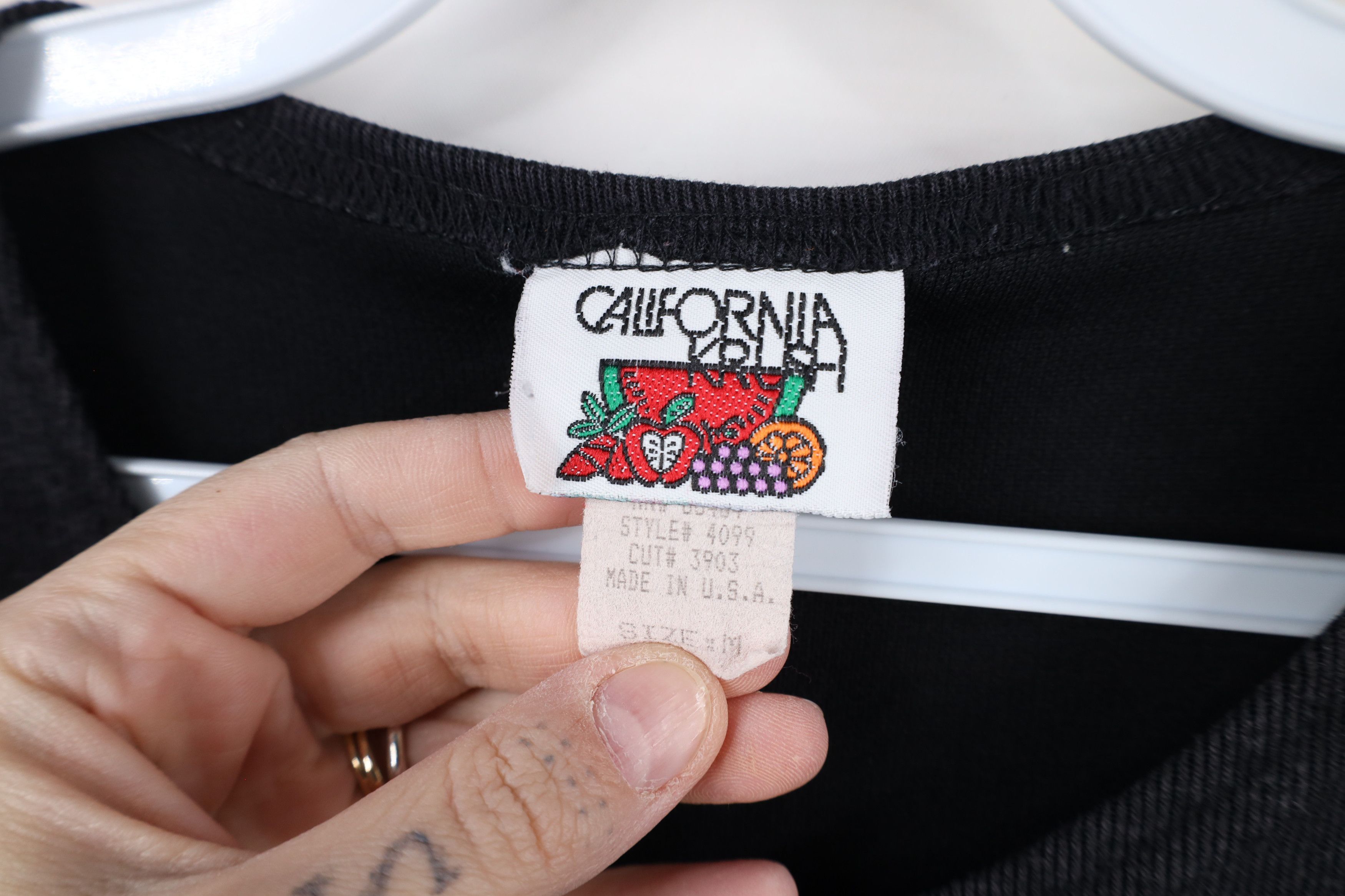 Vintage Vintage 90s Streetwear Blank Ribbed Knit T-Shirt Black USA Size M / US 6-8 / IT 42-44 - 4 Thumbnail