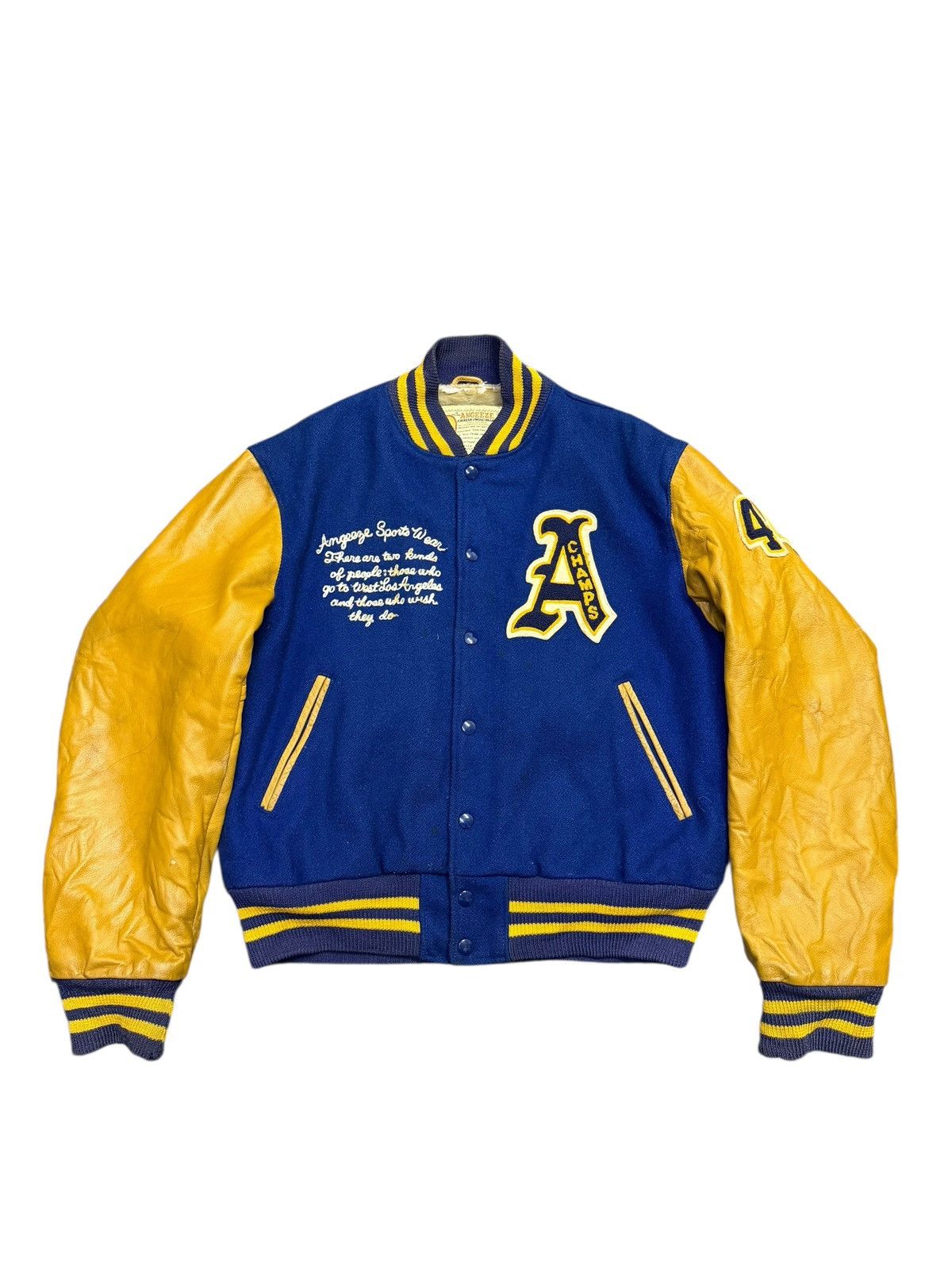 Golden Bear Vintage 80s Golden Bear Angeeze Pittsburgh Varsity Jacket Size US L / EU 52-54 / 3 - 1 Thumbnail