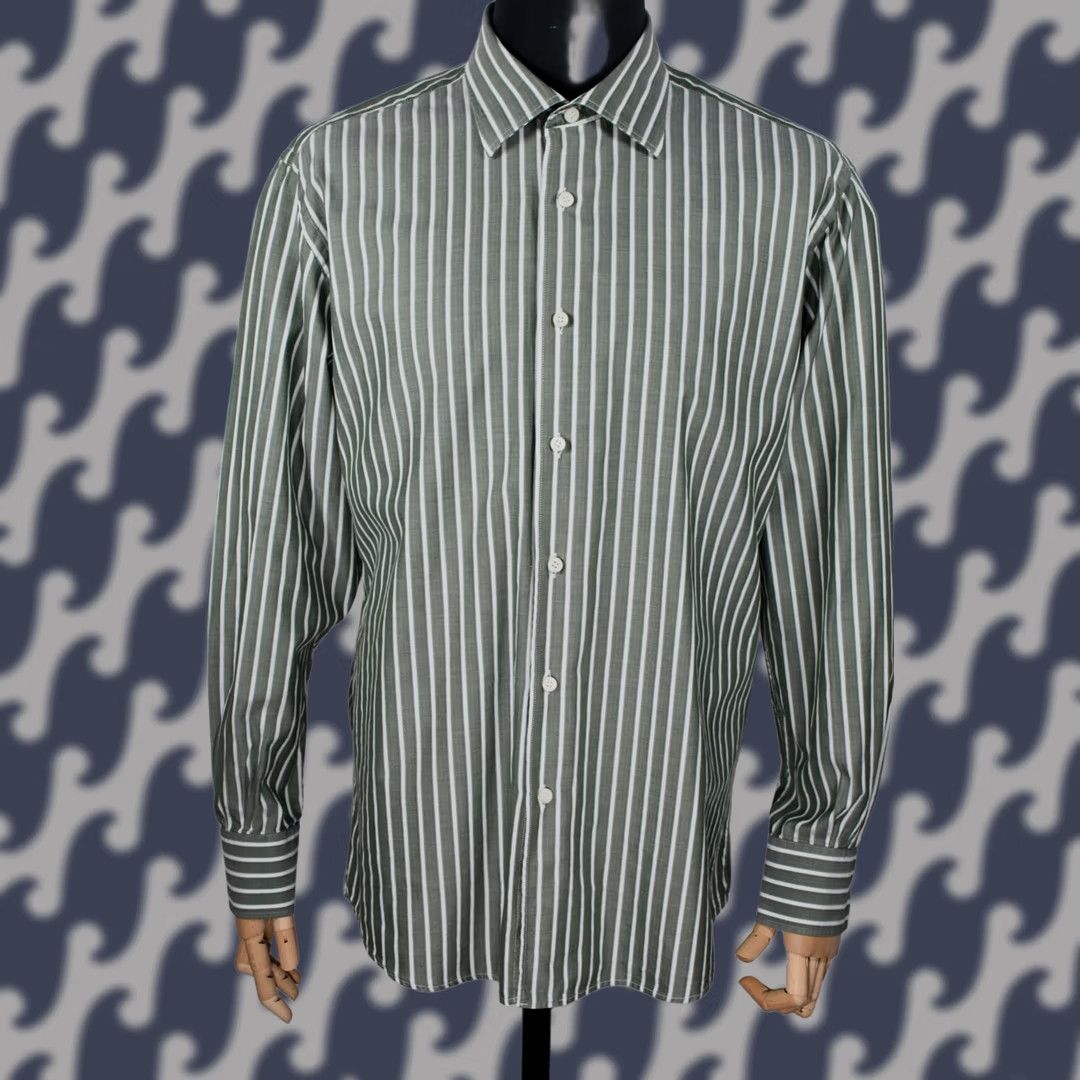 Ermenegildo Zegna Ermenegildo Zegna Long Sleeve Shirt Striped Button-Up 2XL Men Multicolor Cotton Classic Chest 24.8in Back 31.89in Front 25.98in Italy Brand Mens Size US XXL / EU 58 / 5 - 1 Thumbnail