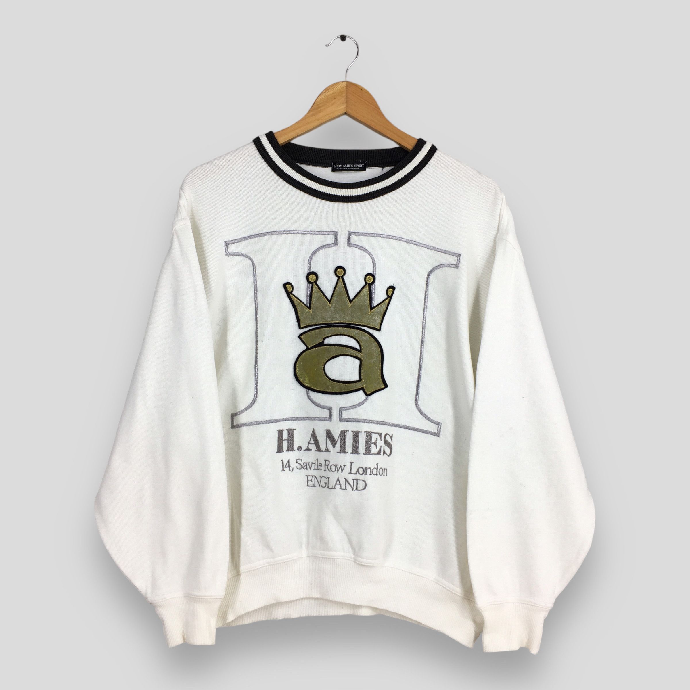 Designer × Hardy Amies × Vintage Vintage Hardy Amies Sport White Sweatshirt Medium Size US M / EU 48-50 / 2 - 1 Thumbnail