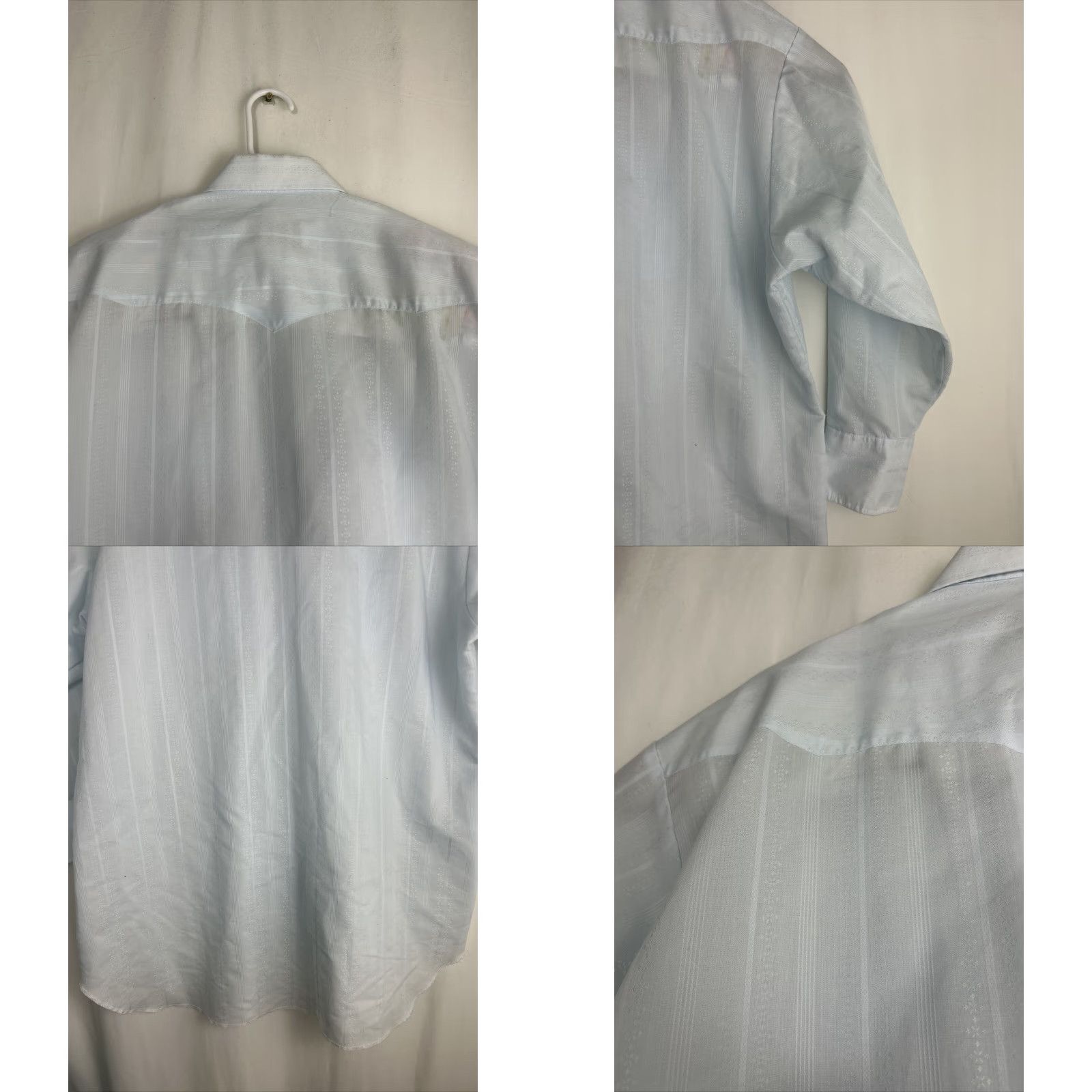 Vintage VINTAGE Panhandle Slim Western Shirt Pearl Snap Light Blue Long Sleeve 18.5-34 Mens Shirt Slimming Western Pearl Snap Blue 1980s Size US XXL / EU 58 / 5 - 9 Thumbnail