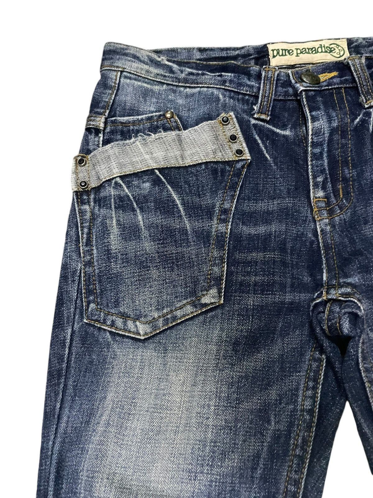 If Six Was Nine × LOWBOX × Le Grande Bleu (L.G.B.) Pure Paradise Japan Rhinestones Mens Flare Claw Mark Jeans Size US 32 / EU 48 - 6 Thumbnail
