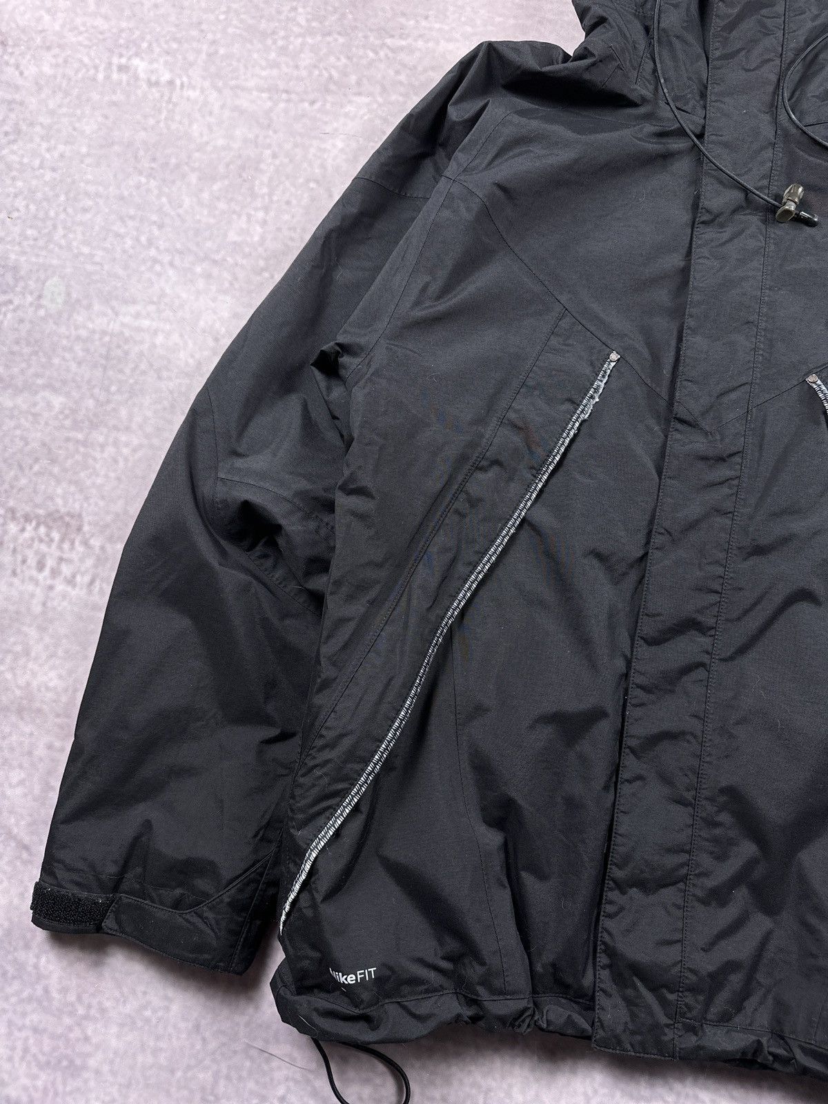 ジャケット・アウター VINTAGE NIKE ACG STORM CLAD NYLON BLACK Vintage Nike ACG Jacket Mens Large Black Full Zip Strap Hoodie