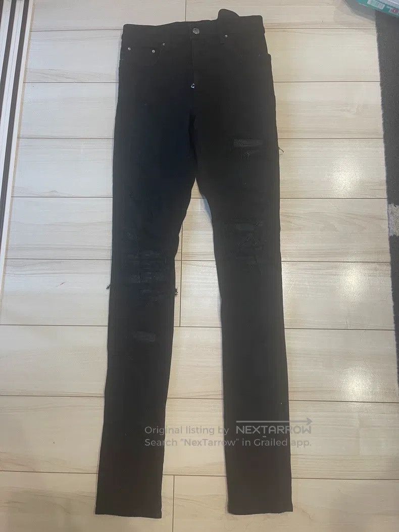 Amiri Amiri Size 30 Pure black denim snake skin pants Size US 30 / EU 46 - 1 Thumbnail