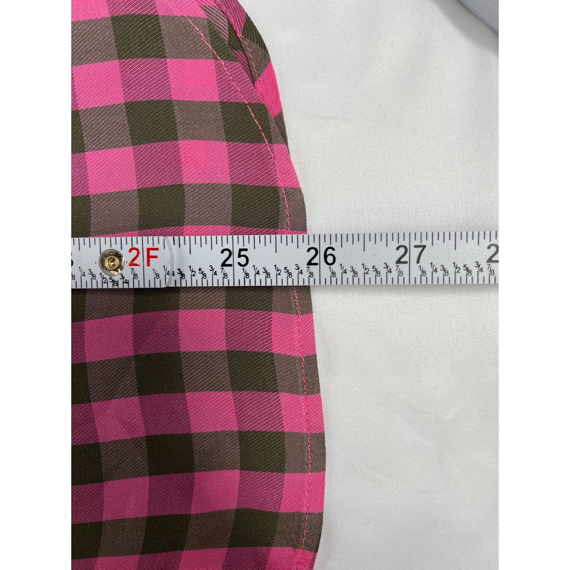 Talbots Talbots SKU 7694 Womens Pink and Brown Checkered Button Up B Size L / US 10 / IT 46 - 6 Thumbnail