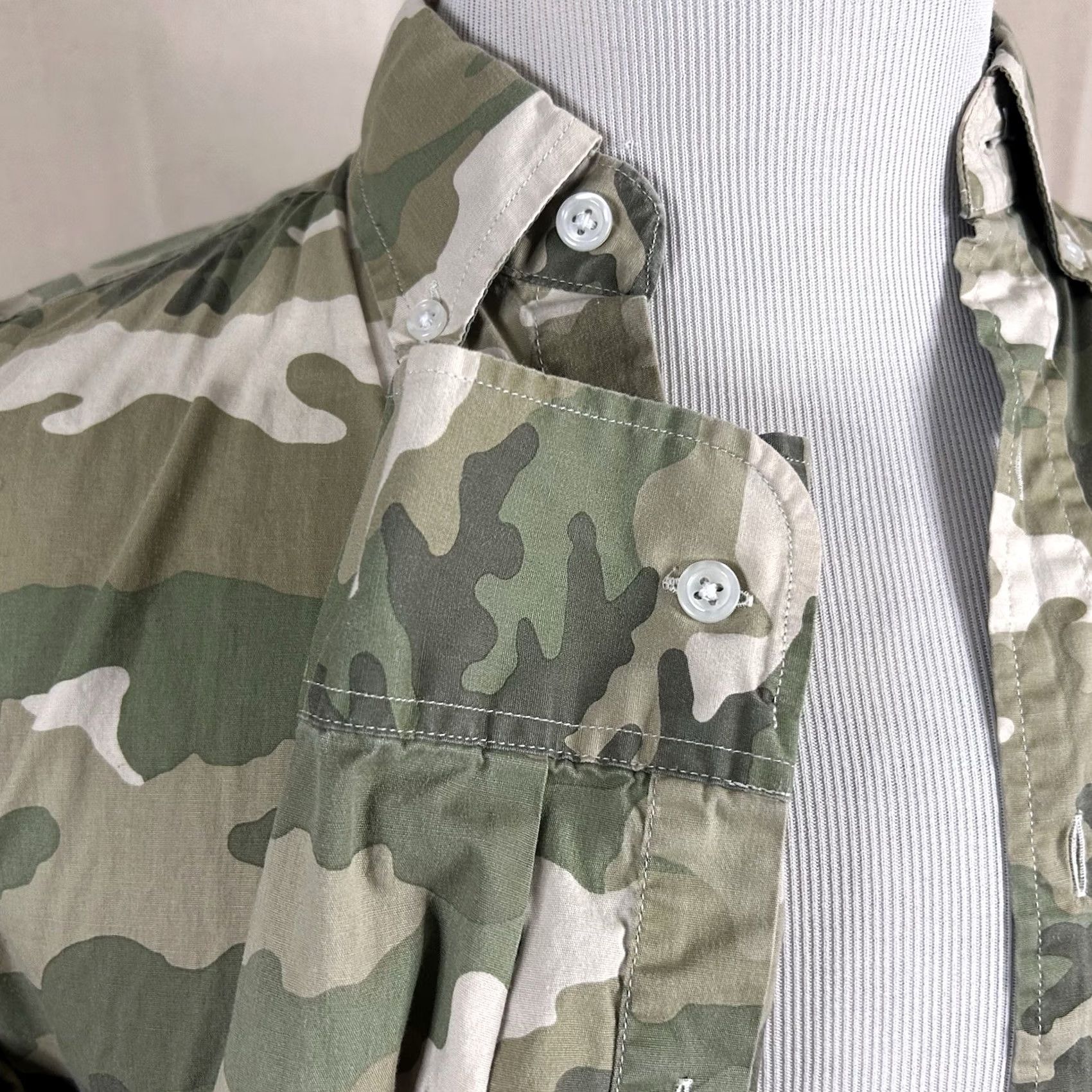 J.Crew J.CREW Slim Fit Flex Cotton Blend Shirt Camouflage Green Button Down Shirt Mens S Slim Green Camouflage Button-Front Size US S / EU 44-46 / 1 - 4 Thumbnail