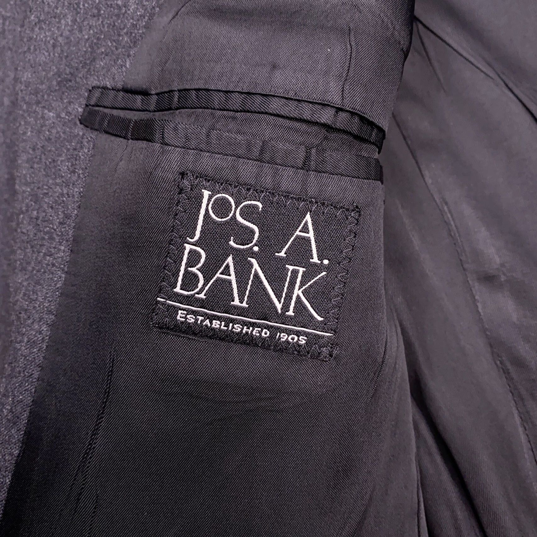 Jos. A. Bank Jos. A. Bank 2 Piece Suit Gray Wool 40 Long Regular Men's Cuffed Pants 34x30 Formal Wedding Vintage No Size 40R - 5 Thumbnail