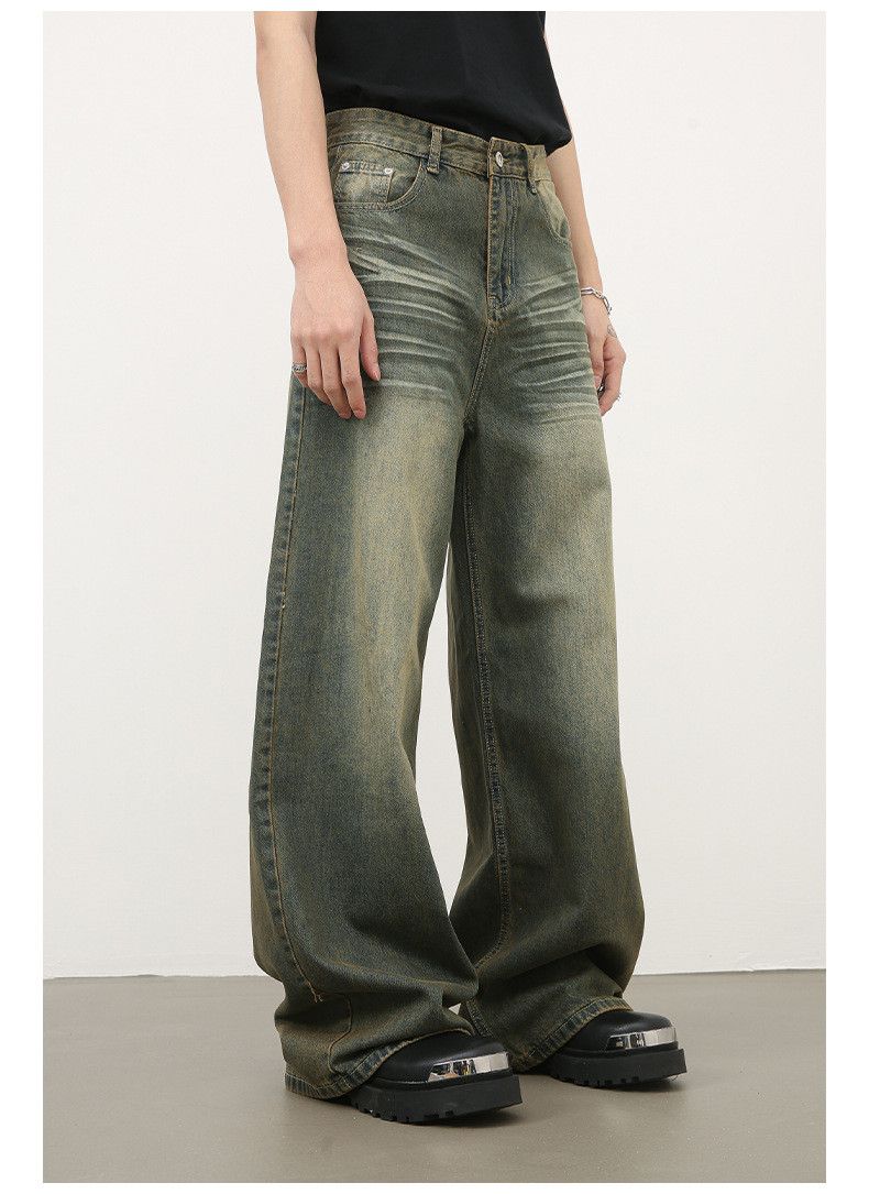 Japanese Brand × Jean Men's American retro blue washed whisker jeans Size US 33 - 3 Thumbnail