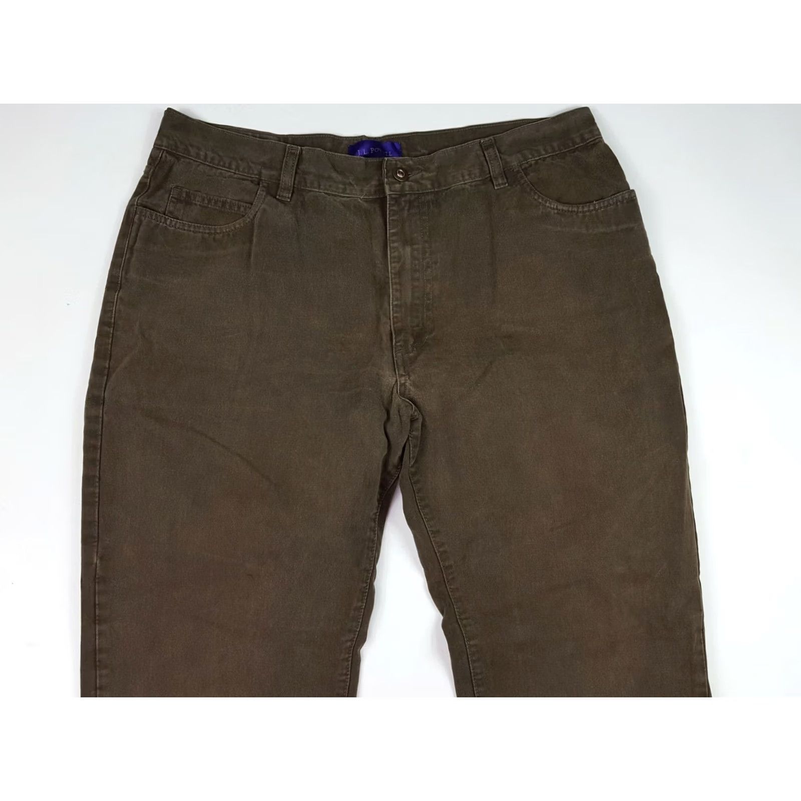 Vintage JL Powell Women's Brown Denim Straight Leg Relaxed Fit Jeans Pants 37" Inseam 32" Size 25" / US 0 / IT 36 - 3 Thumbnail