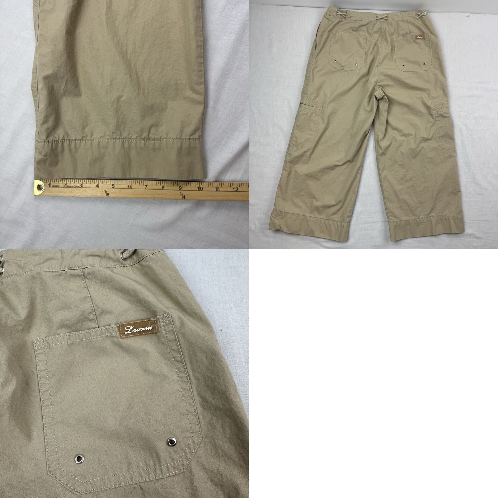 Ralph Lauren VINTAGE Lauren Ralph Lauren Pants Womens 10 Capri Beach Tropical Preppy Y2K Beige Floral Size 32" / US 10 / IT 46 - 9 Thumbnail