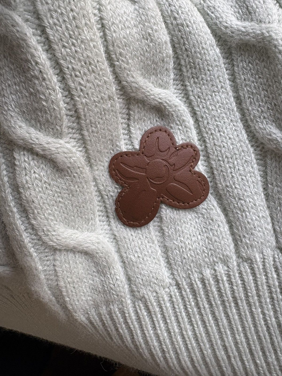 Golf le Fleur GOLF le FLEUR Faux Fur Collar Cable Knit Cardigan - Mint Size US S / EU 44-46 / 1 - 6 Thumbnail