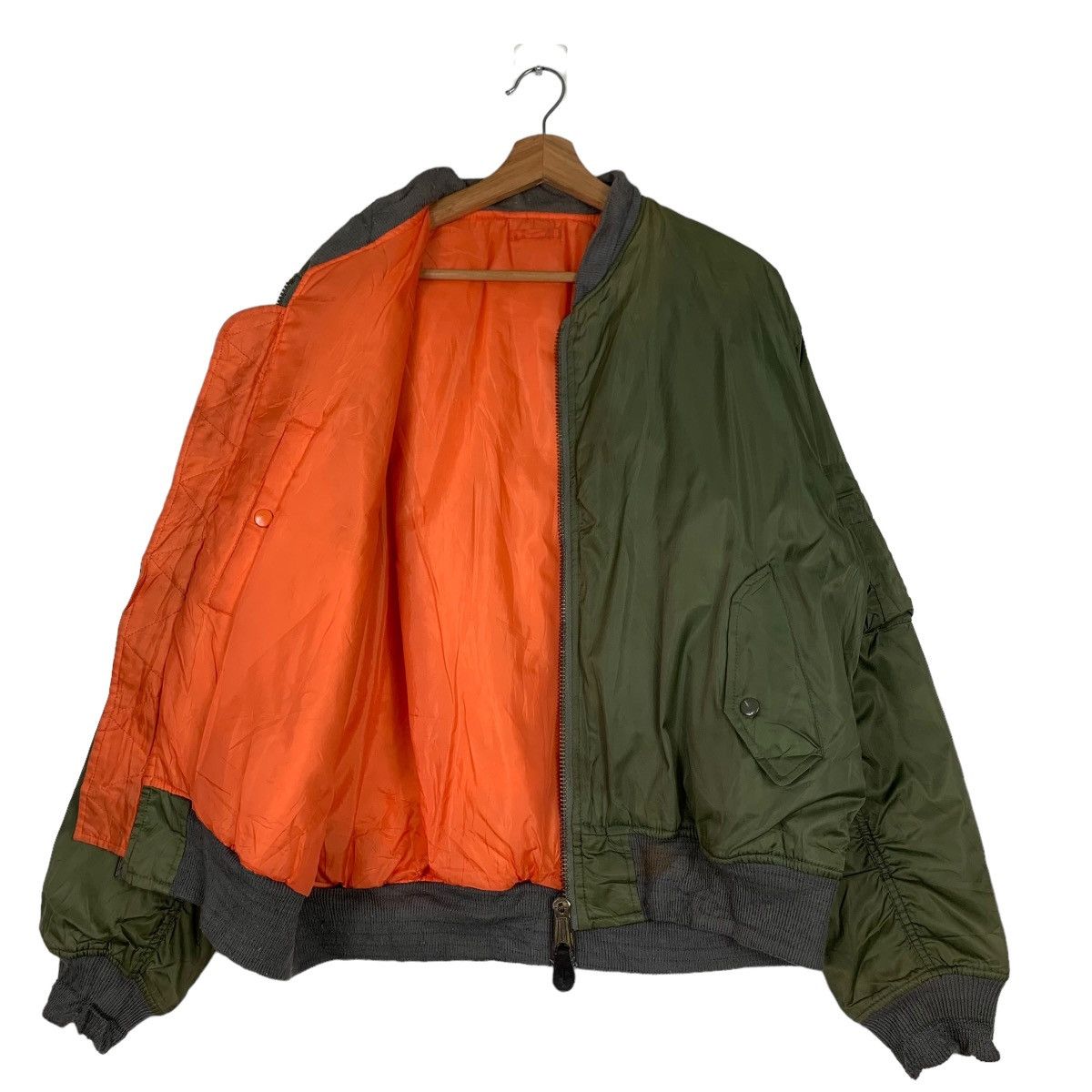 Reversible MA1 Flight Jacket Bomber Jacket #0150-C8