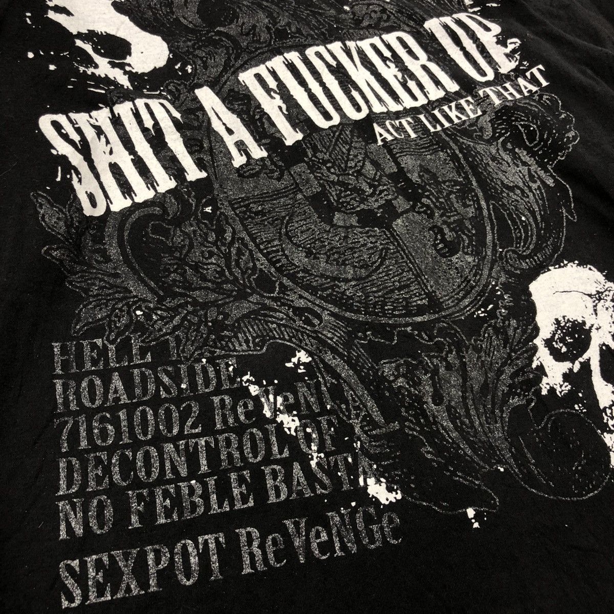 14th Addiction × If Six Was Nine × Japanese Brand 2000s Sex Pot Revenge Skulls Poem Grunge Punk Style Shirt Size S / US 4 / IT 40 - 4 Thumbnail