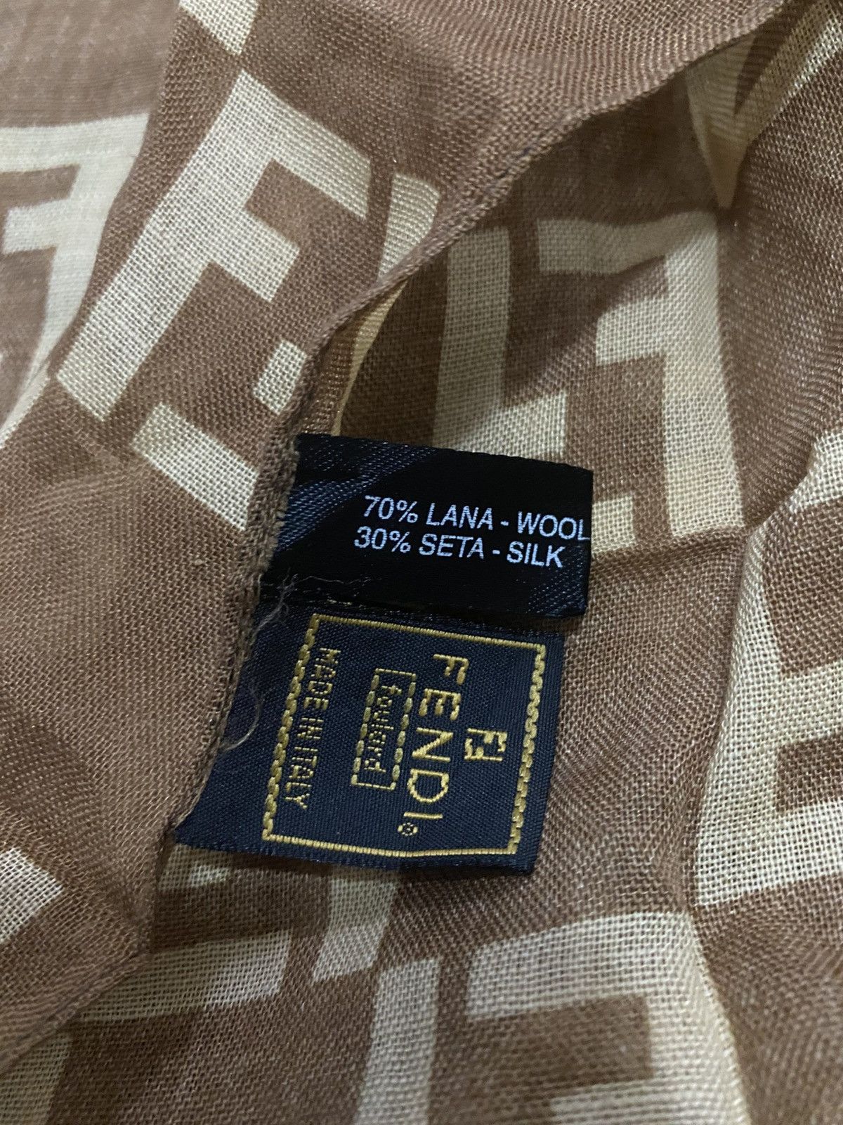 Fendi Monogram Wool Silk Scarf