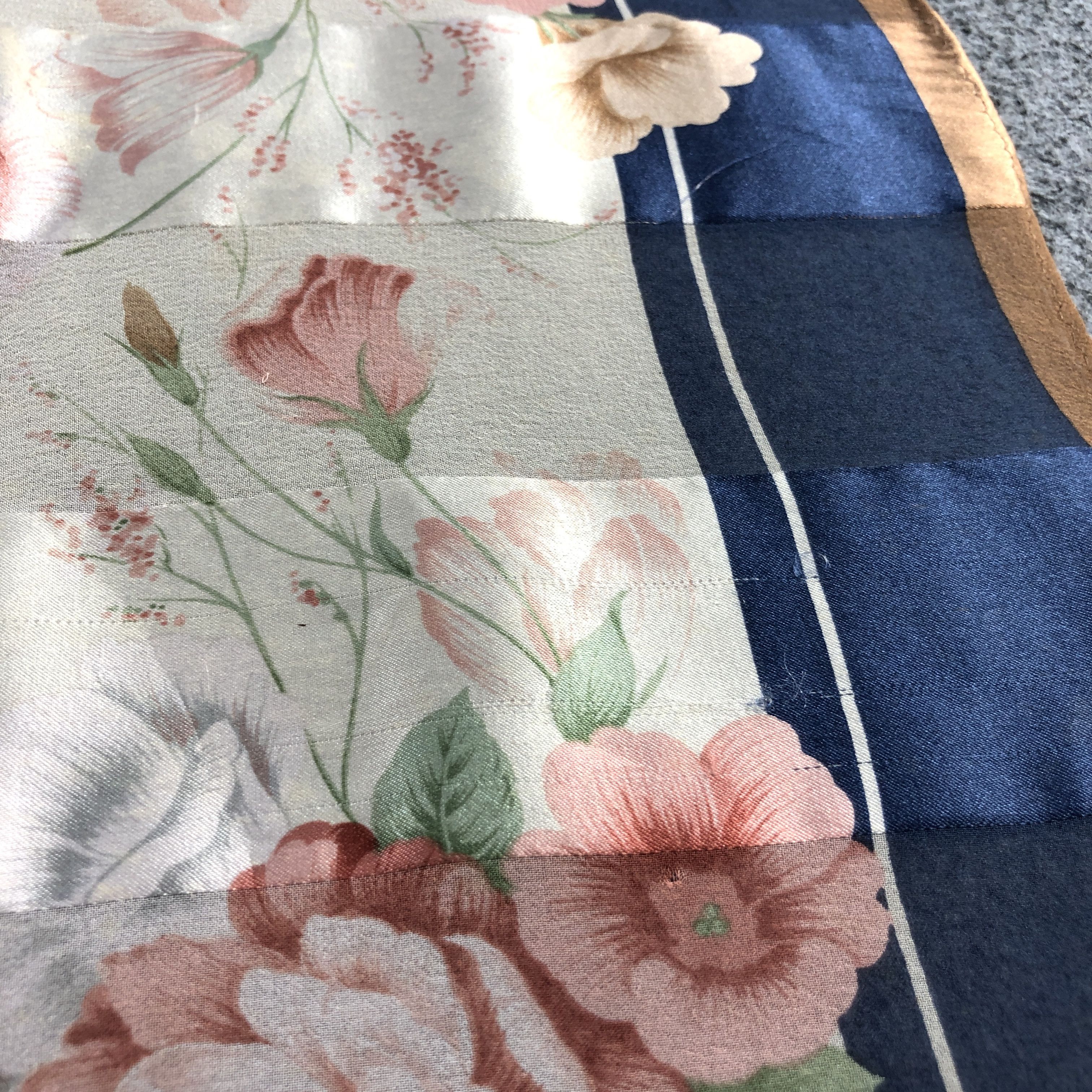 Vintage Jun Ashida Floral Silk Scarf M1327 Size ONE SIZE - 16 Thumbnail