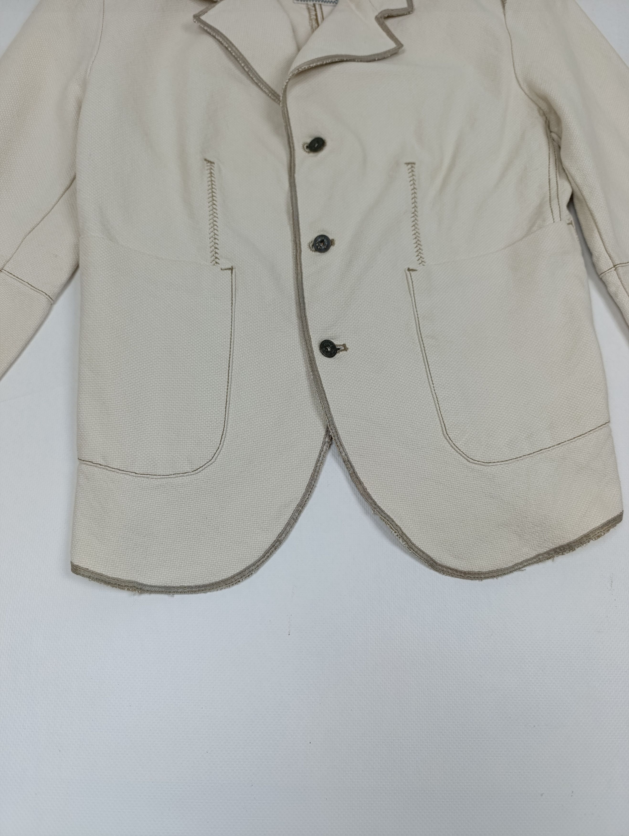 Marithe + Francois Girbaud VINTAGE MARITHE FRANCOIS GIRBAUD CANVAS FRAYED BLAZER JACKET Size M / US 6-8 / IT 42-44 - 3 Thumbnail